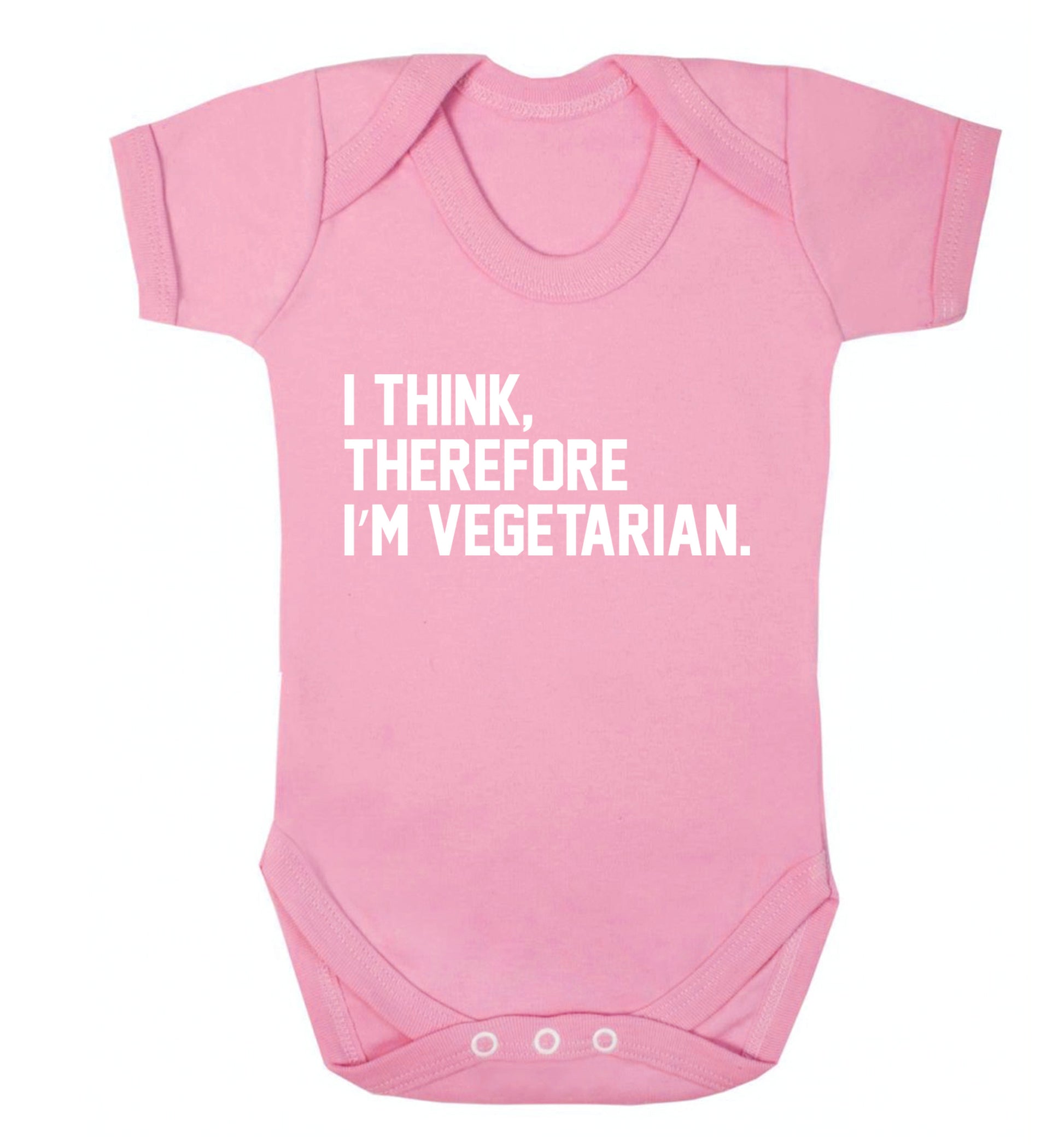 I think therefore I'm vegetarian Baby Vest pale pink 18-24 months
