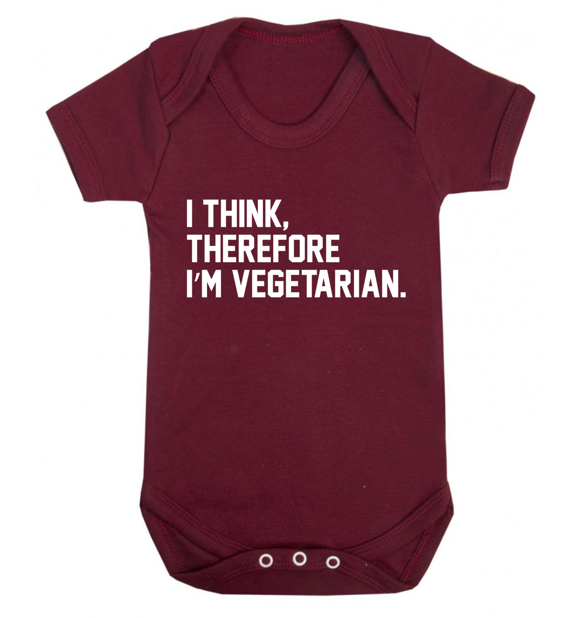 I think therefore I'm vegetarian Baby Vest maroon 18-24 months