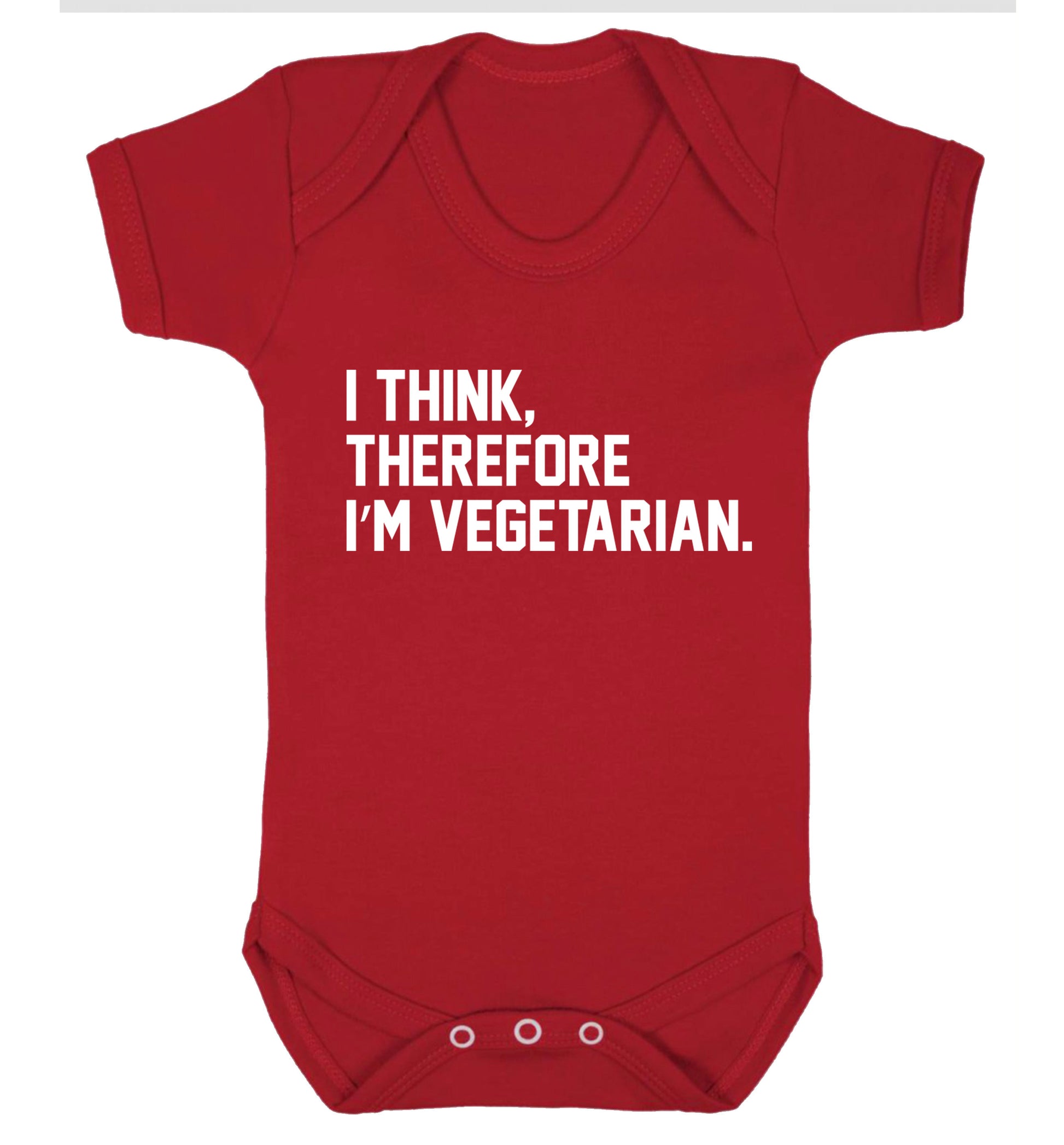 I think therefore I'm vegetarian Baby Vest red 18-24 months