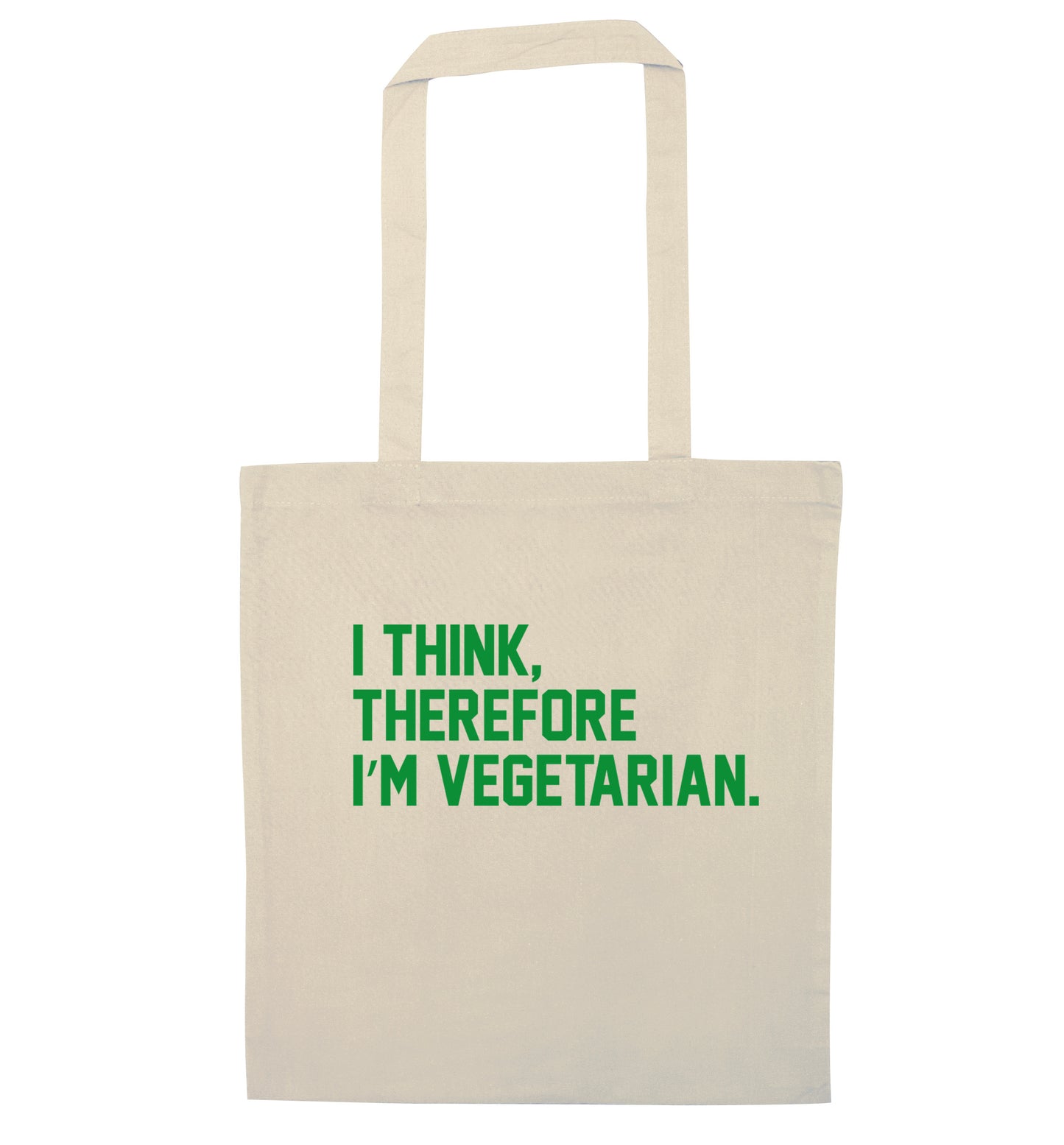 I think therefore I'm vegetarian natural tote bag