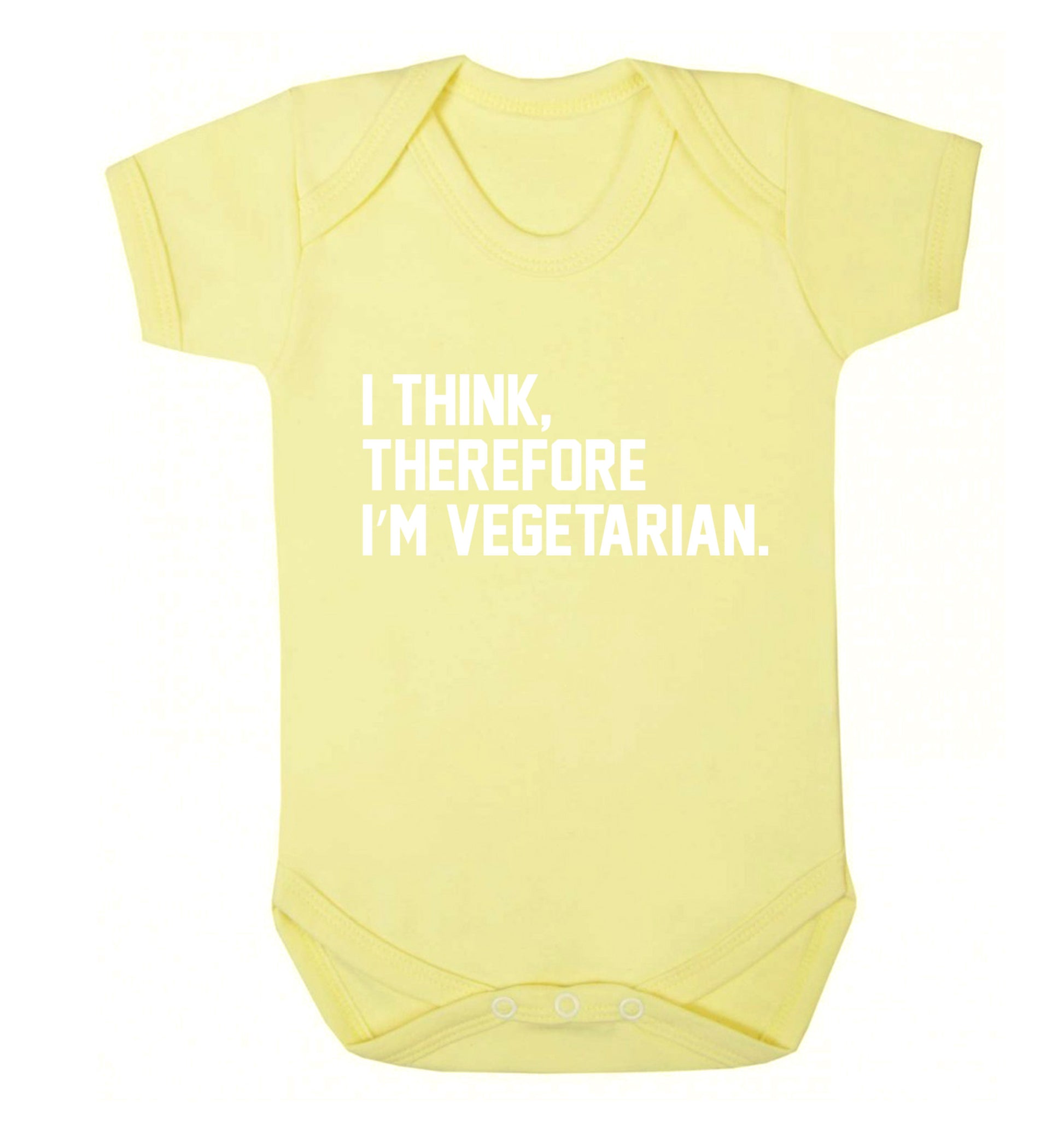 I think therefore I'm vegetarian Baby Vest pale yellow 18-24 months