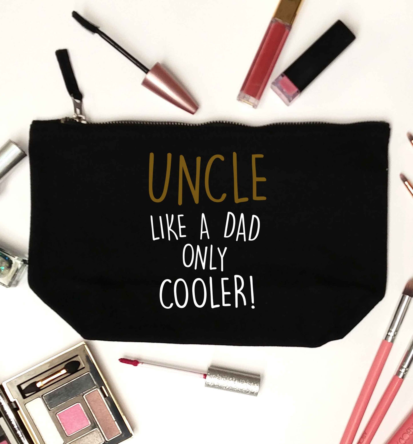 Uncle like a dad only cooler black makeup bag