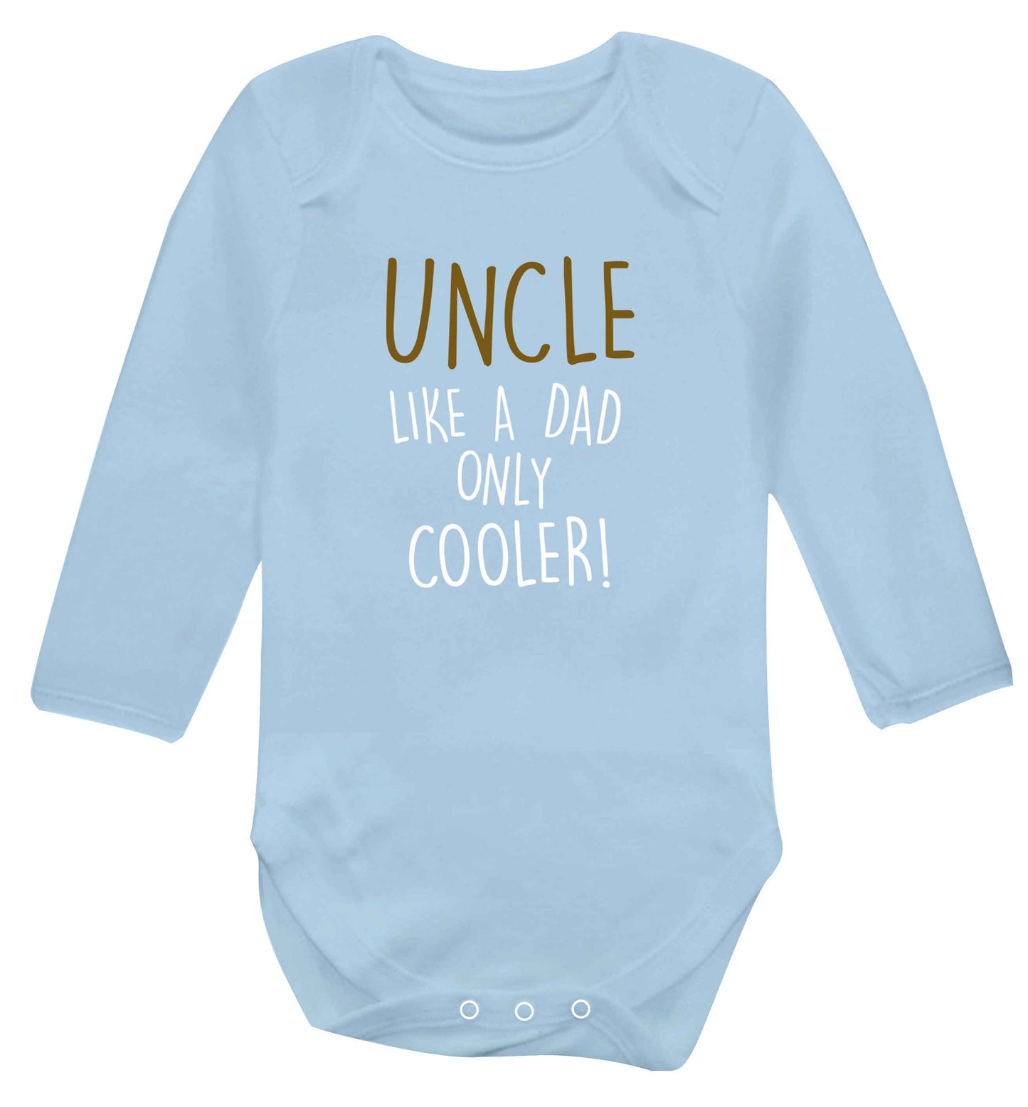 Uncle like a dad only cooler baby vest long sleeved pale blue 6-12 months