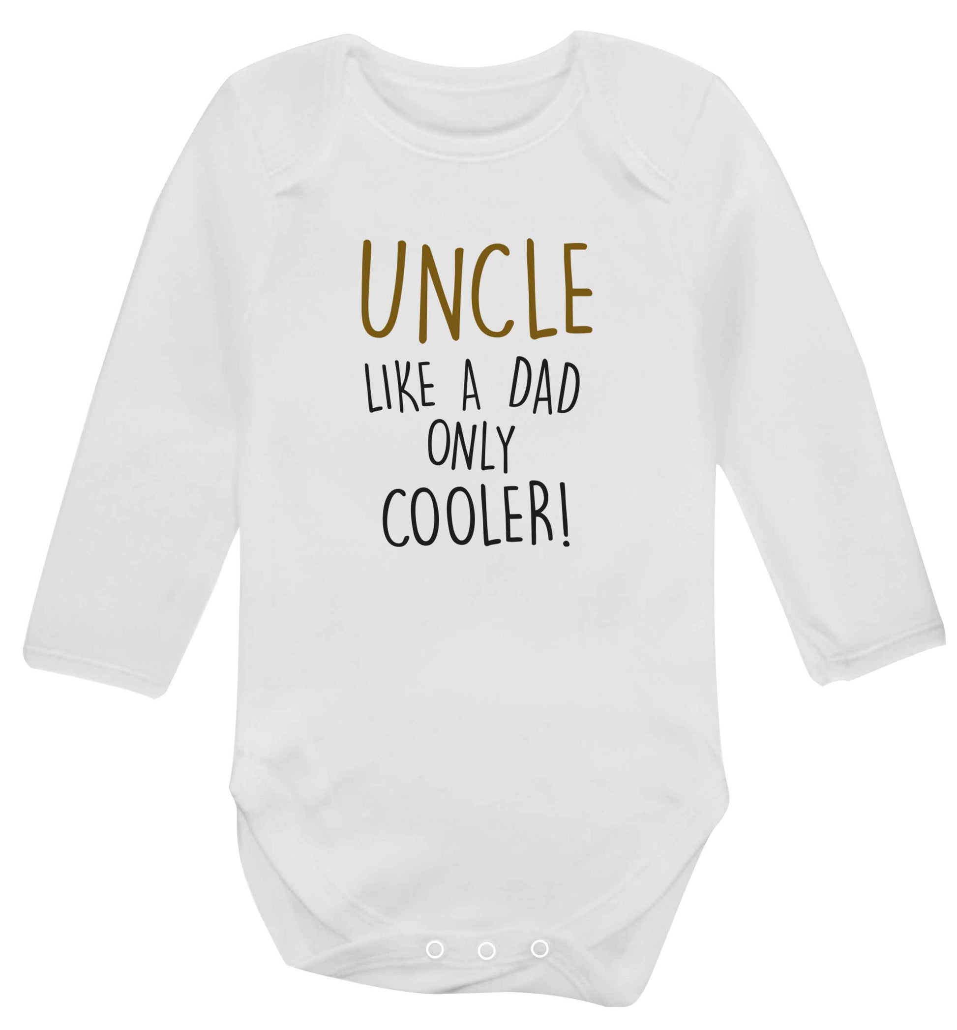 Uncle like a dad only cooler baby vest long sleeved white 6-12 months