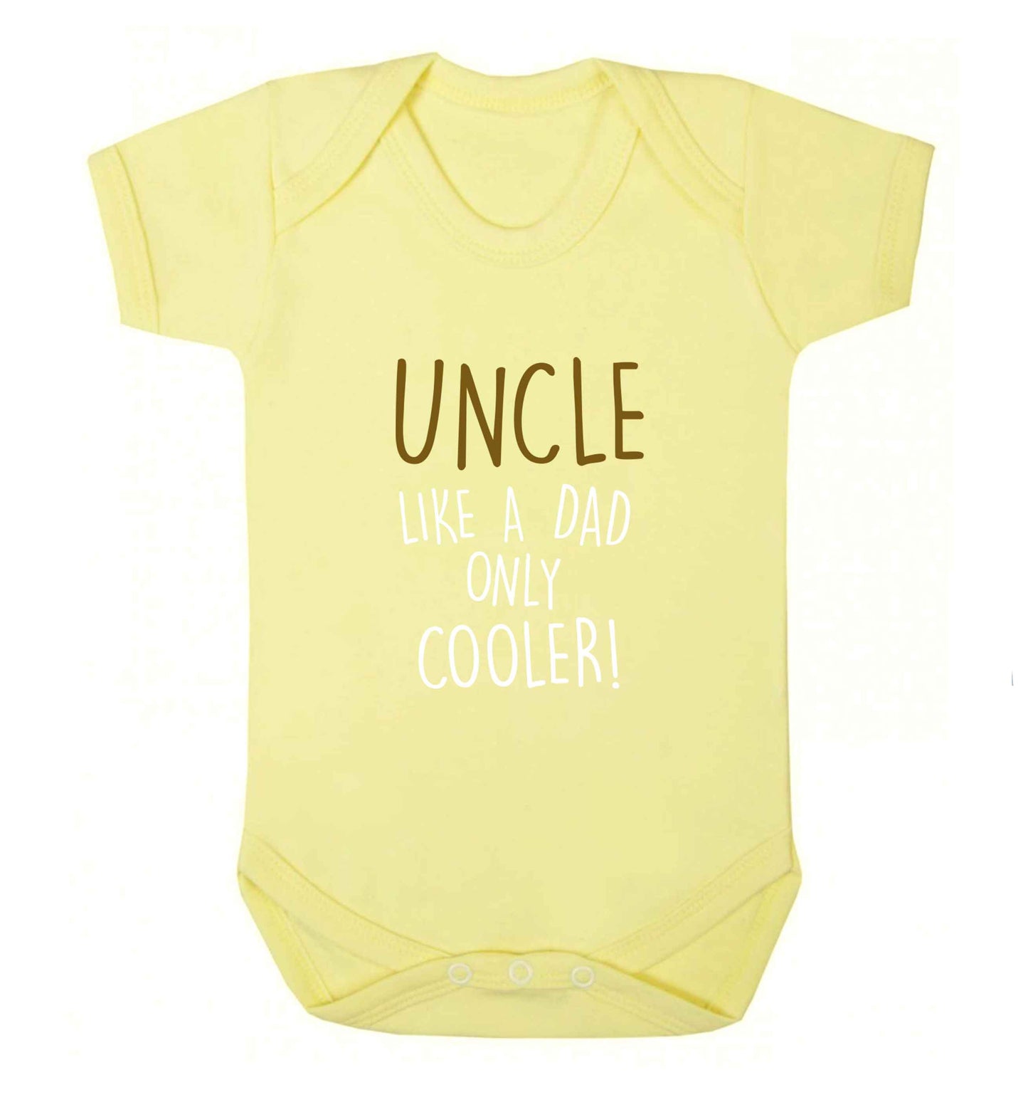 Uncle like a dad only cooler baby vest pale yellow 18-24 months