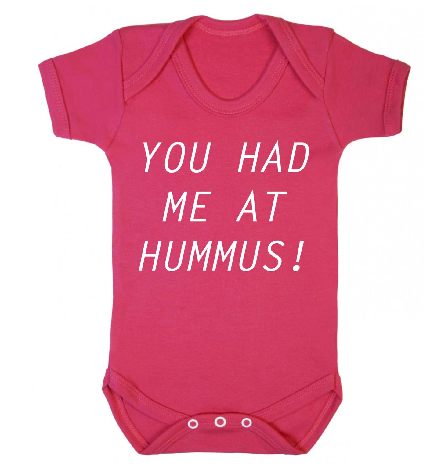 You had me at hummus Baby Vest dark pink 18-24 months