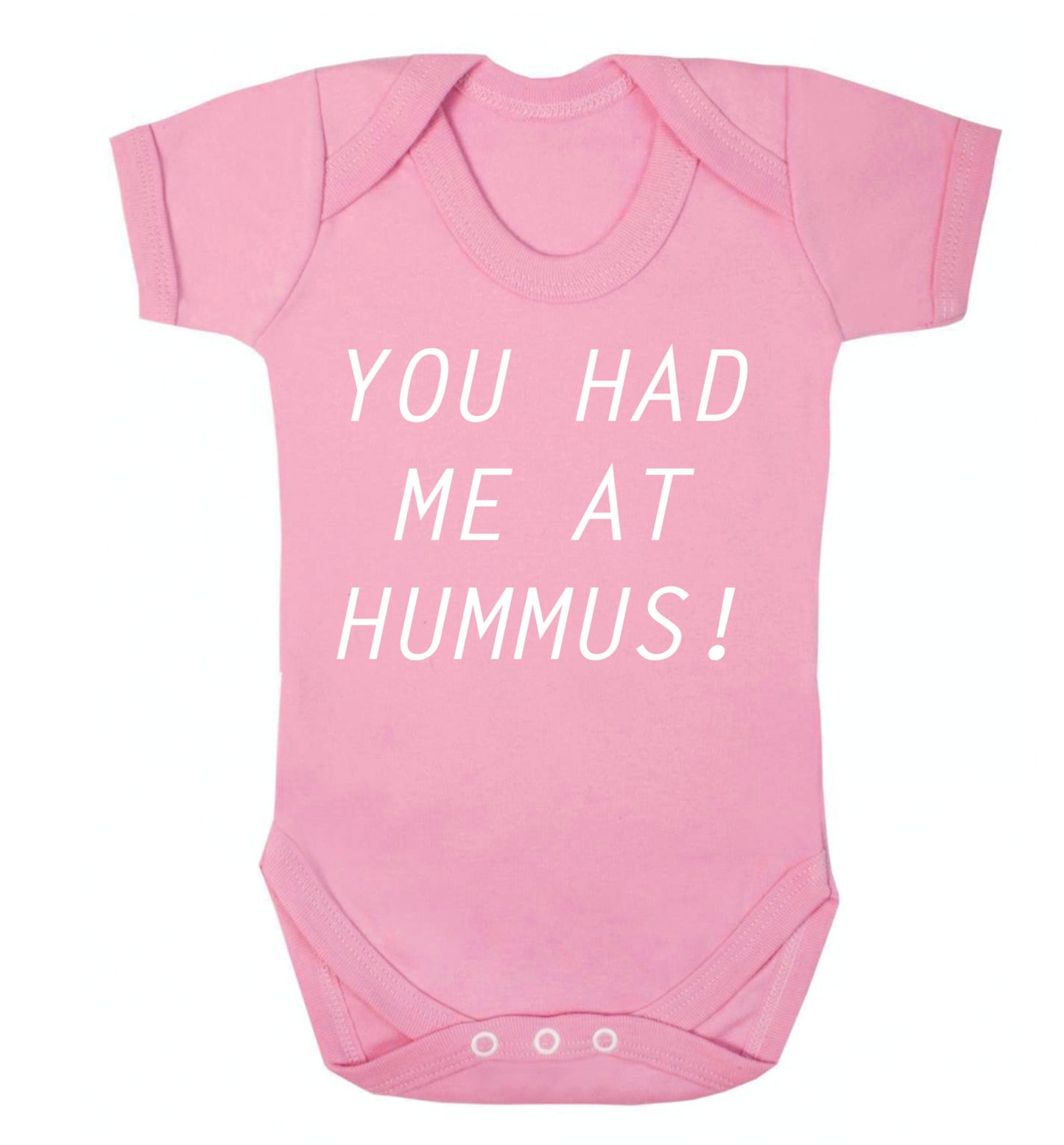 You had me at hummus Baby Vest pale pink 18-24 months