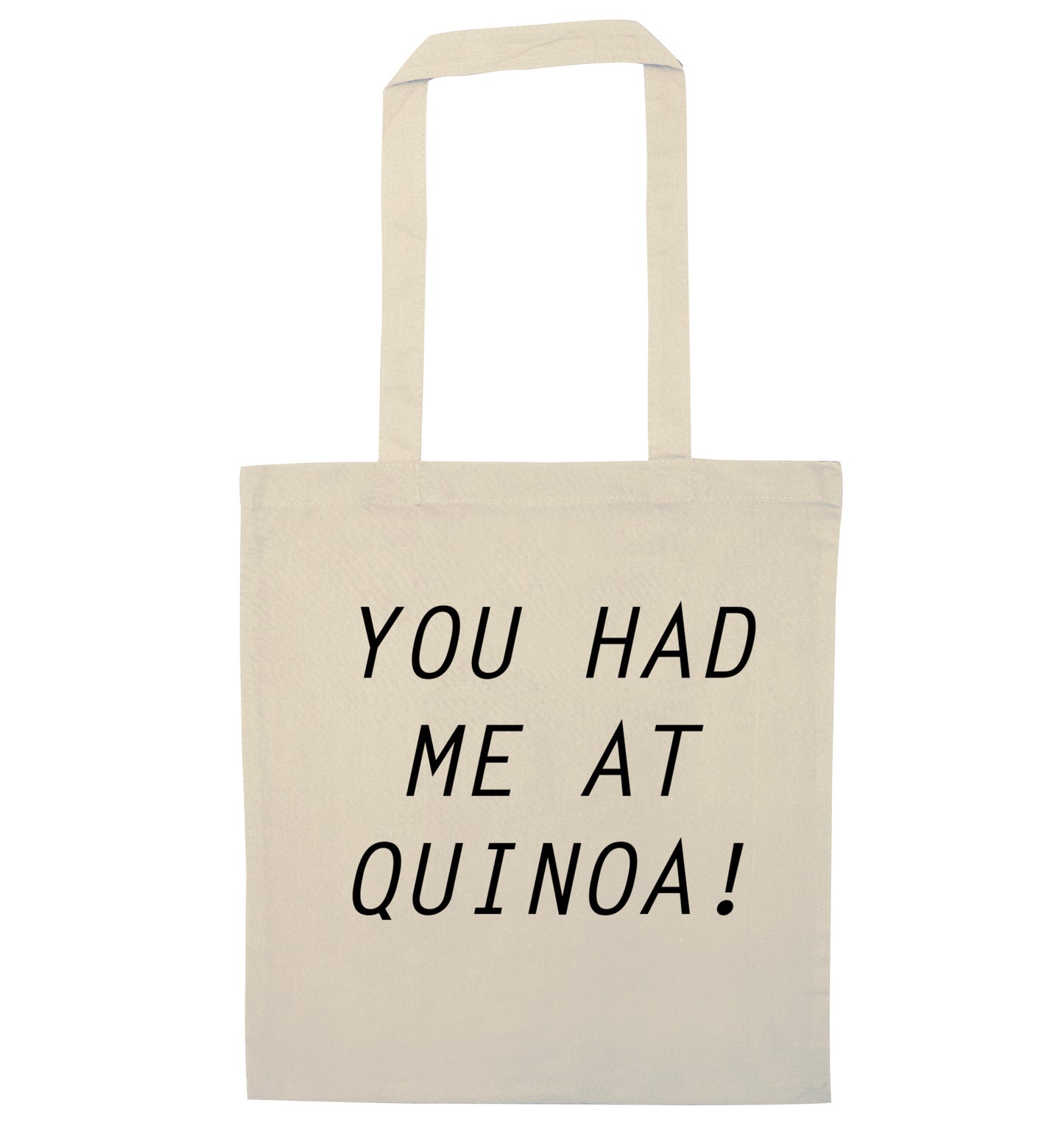 You had me at quinoa natural tote bag