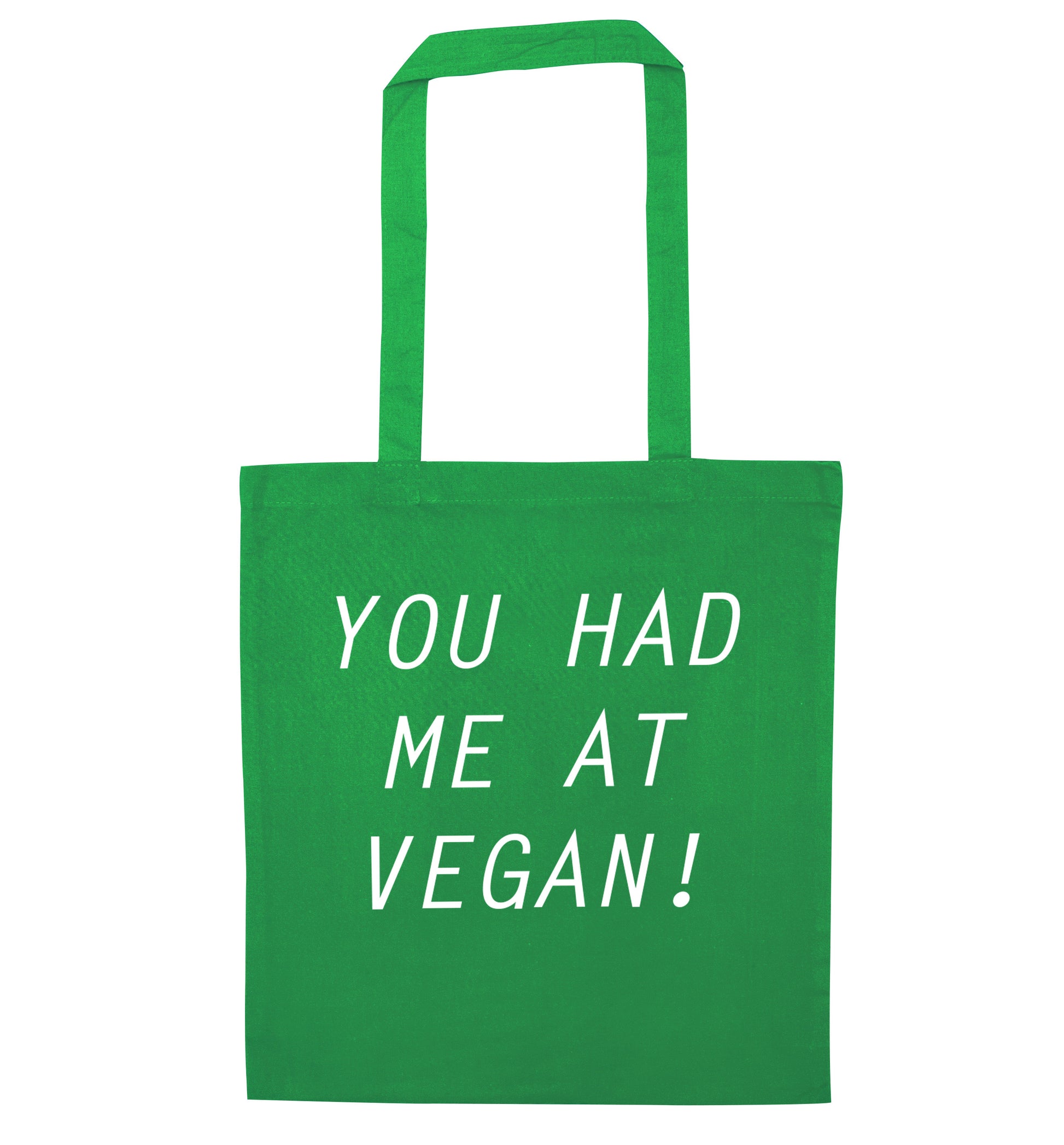You had me at vegan green tote bag