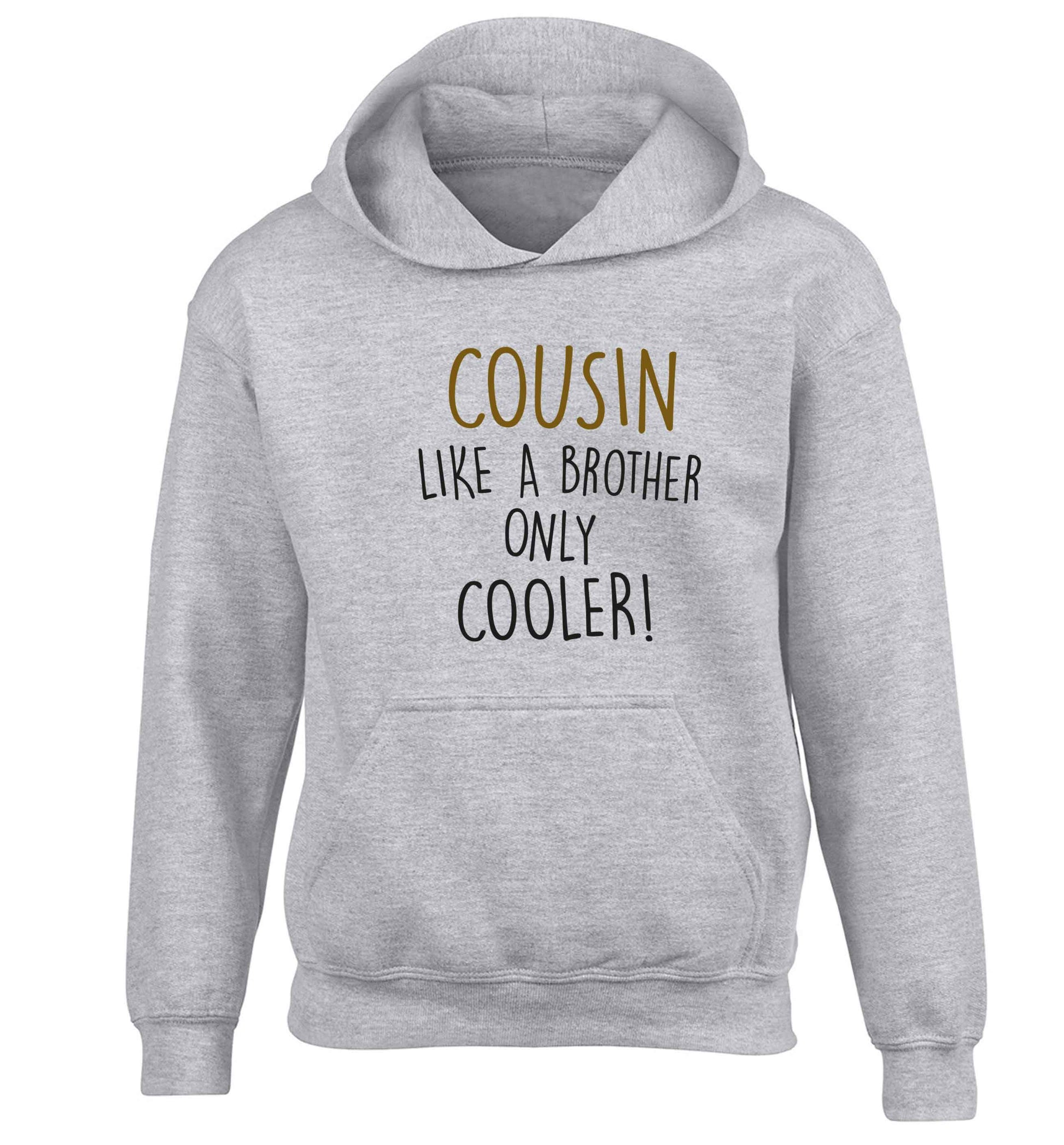 Cousin like a brother only cooler children's grey hoodie 12-13 Years