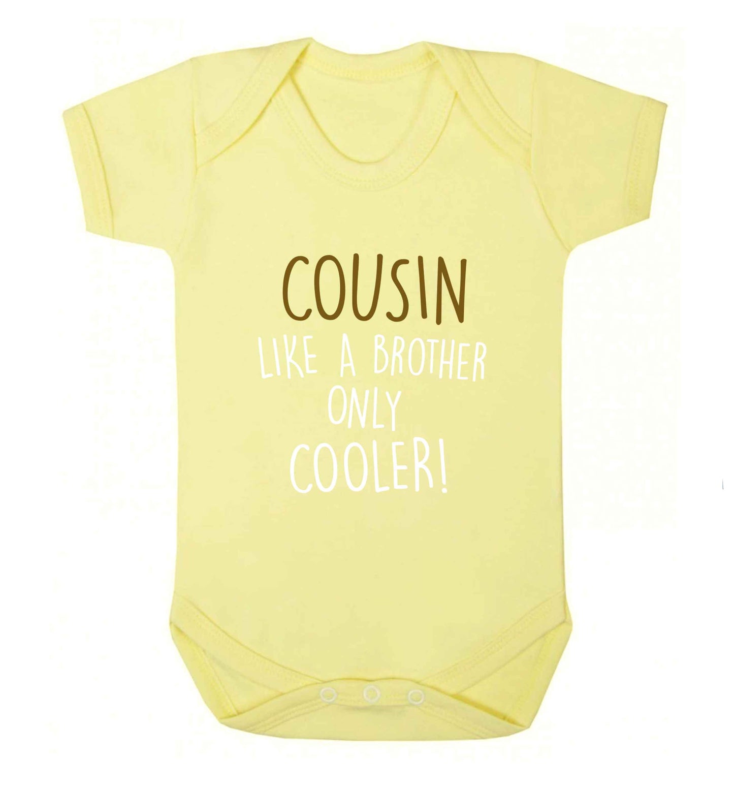 Cousin like a brother only cooler baby vest pale yellow 18-24 months