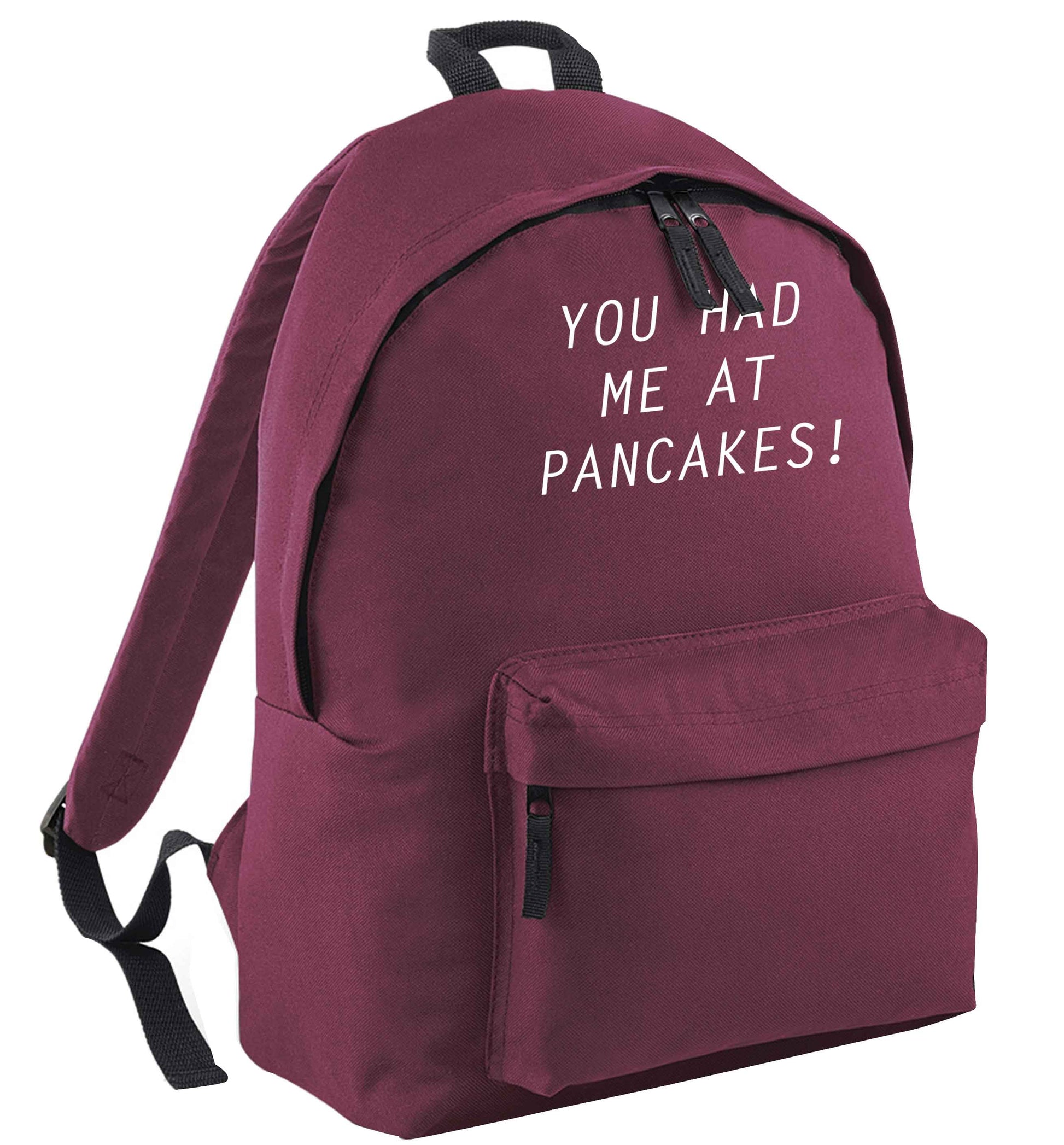 You had me at pancakes black childrens backpack