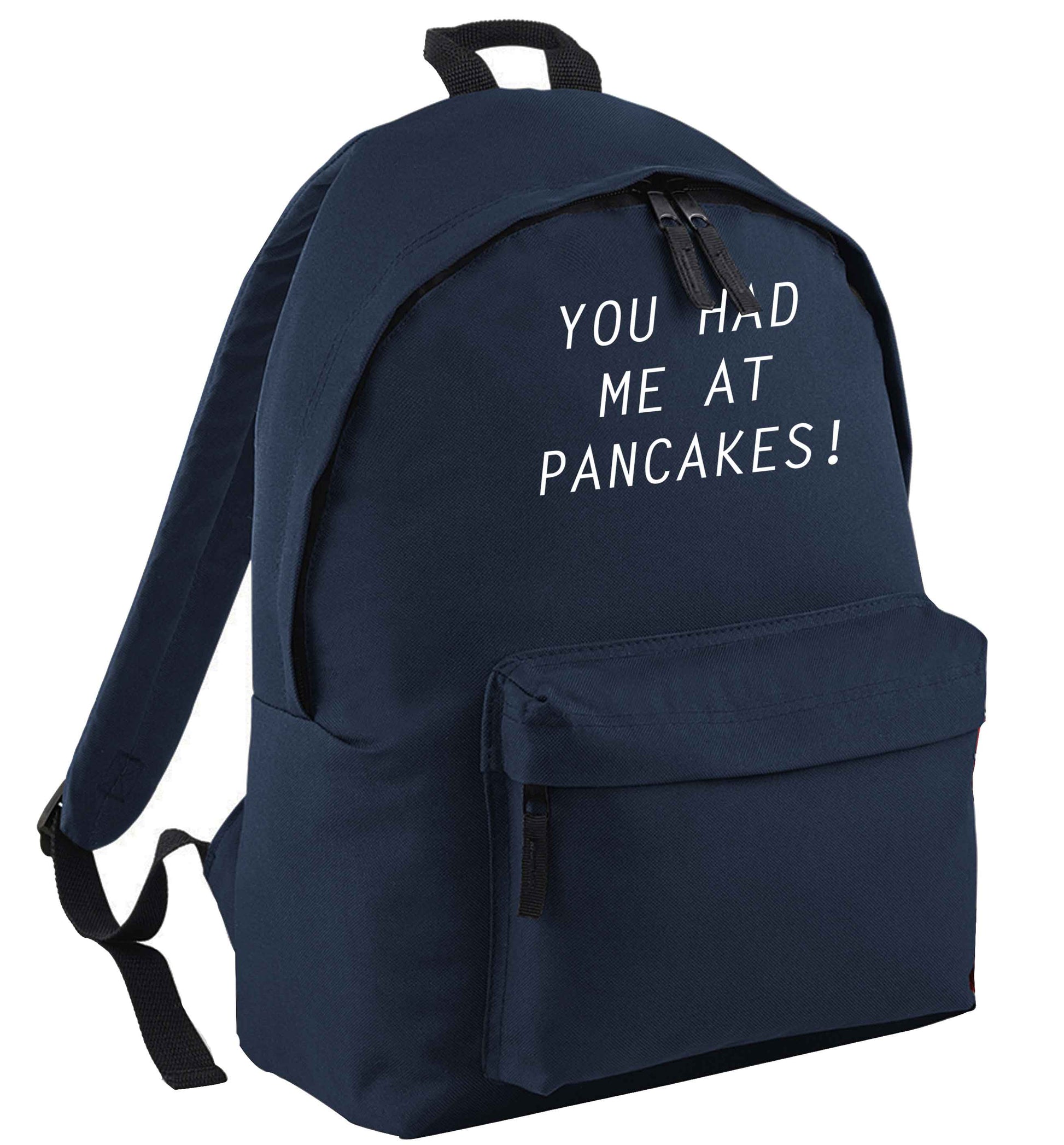 You had me at pancakes navy childrens backpack