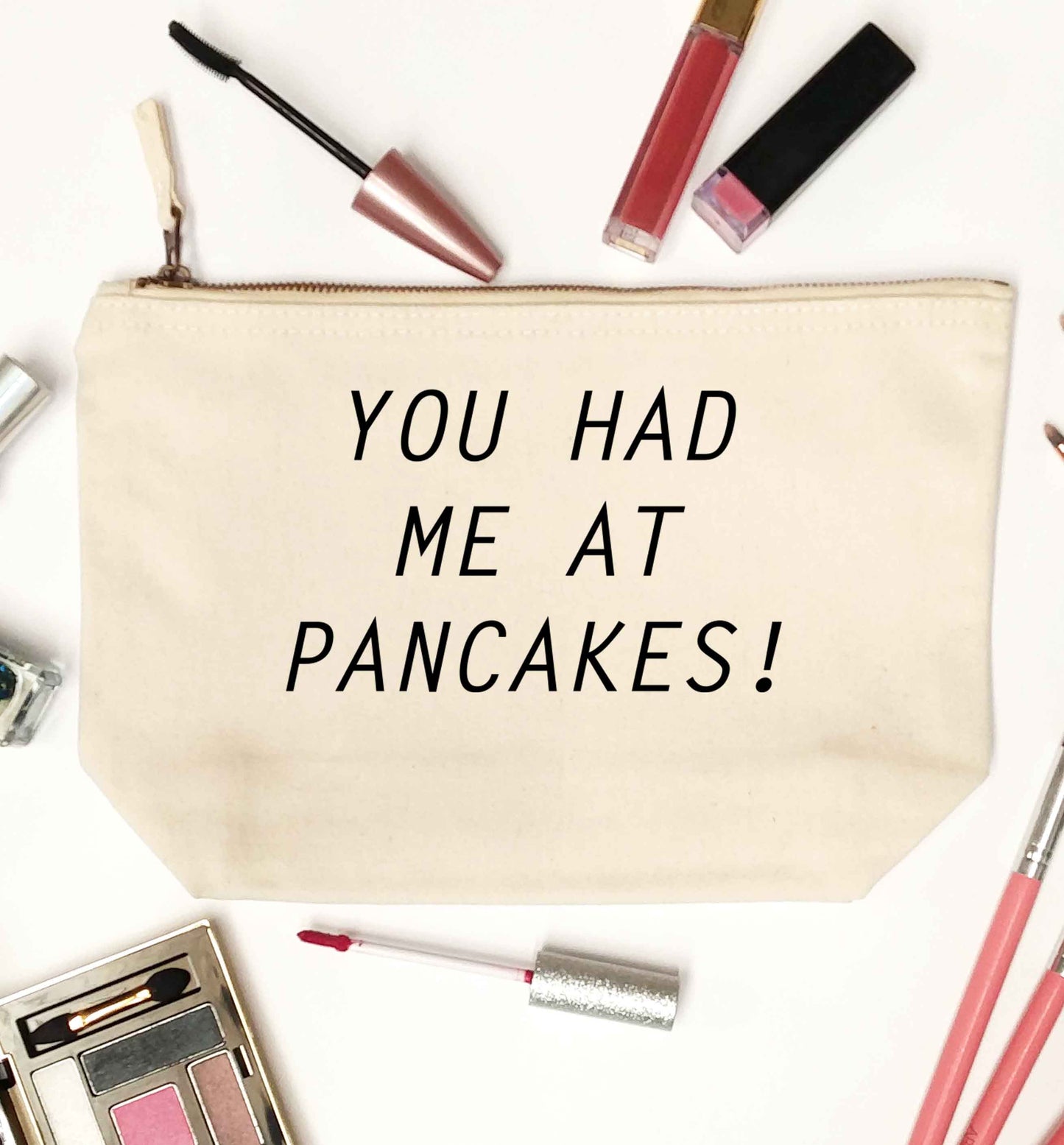 You had me at pancakes natural makeup bag
