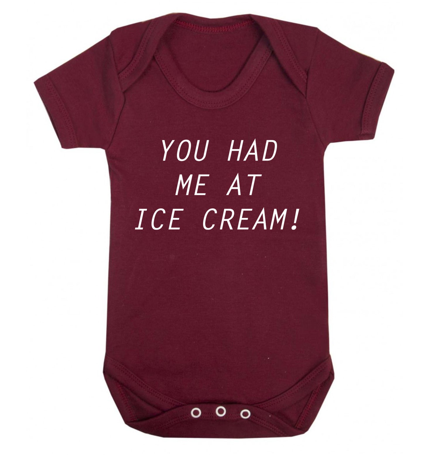 You had me at ice cream Baby Vest maroon 18-24 months