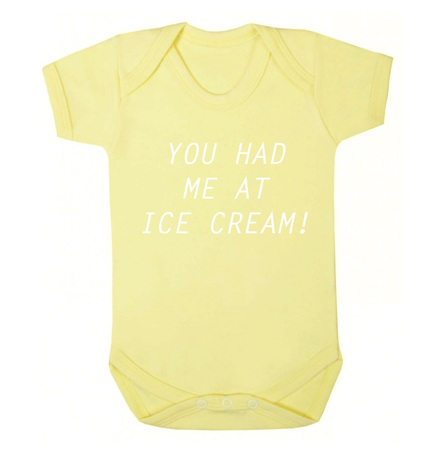 You had me at ice cream Baby Vest pale yellow 18-24 months