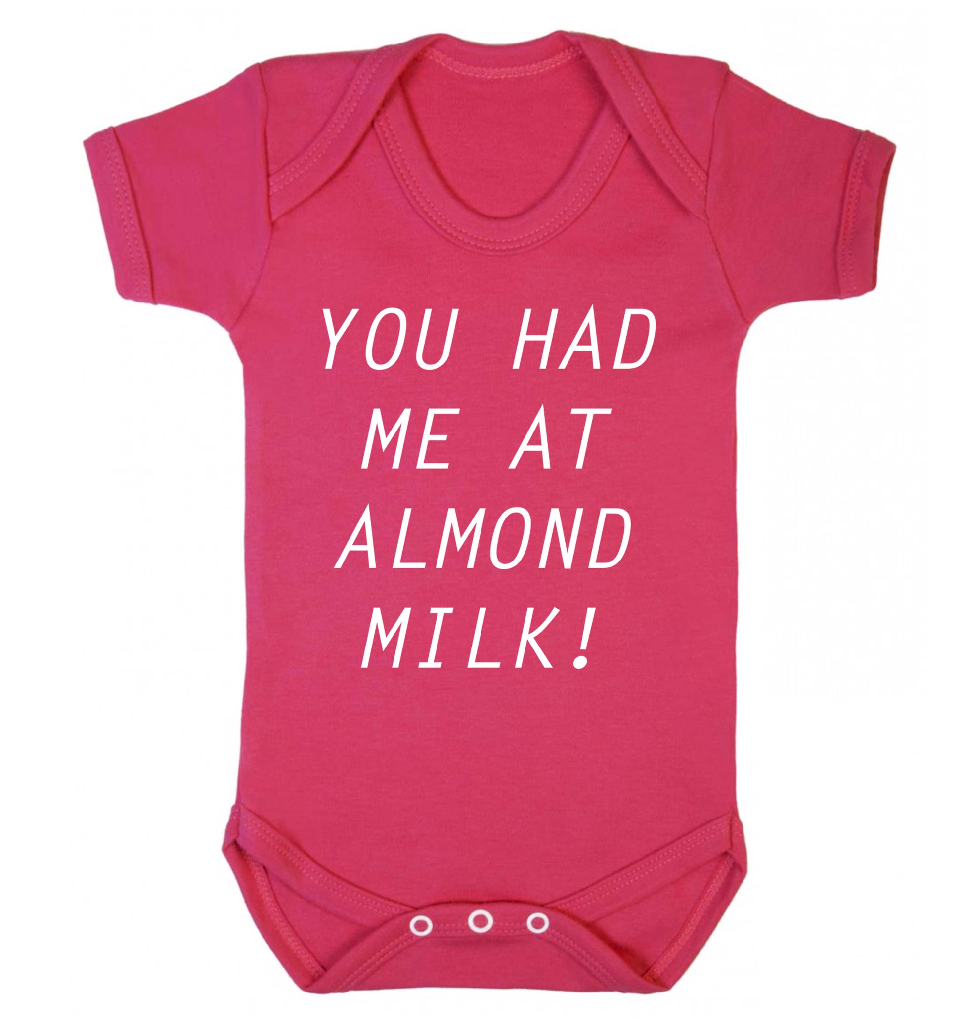 You had me at almond milk Baby Vest dark pink 18-24 months
