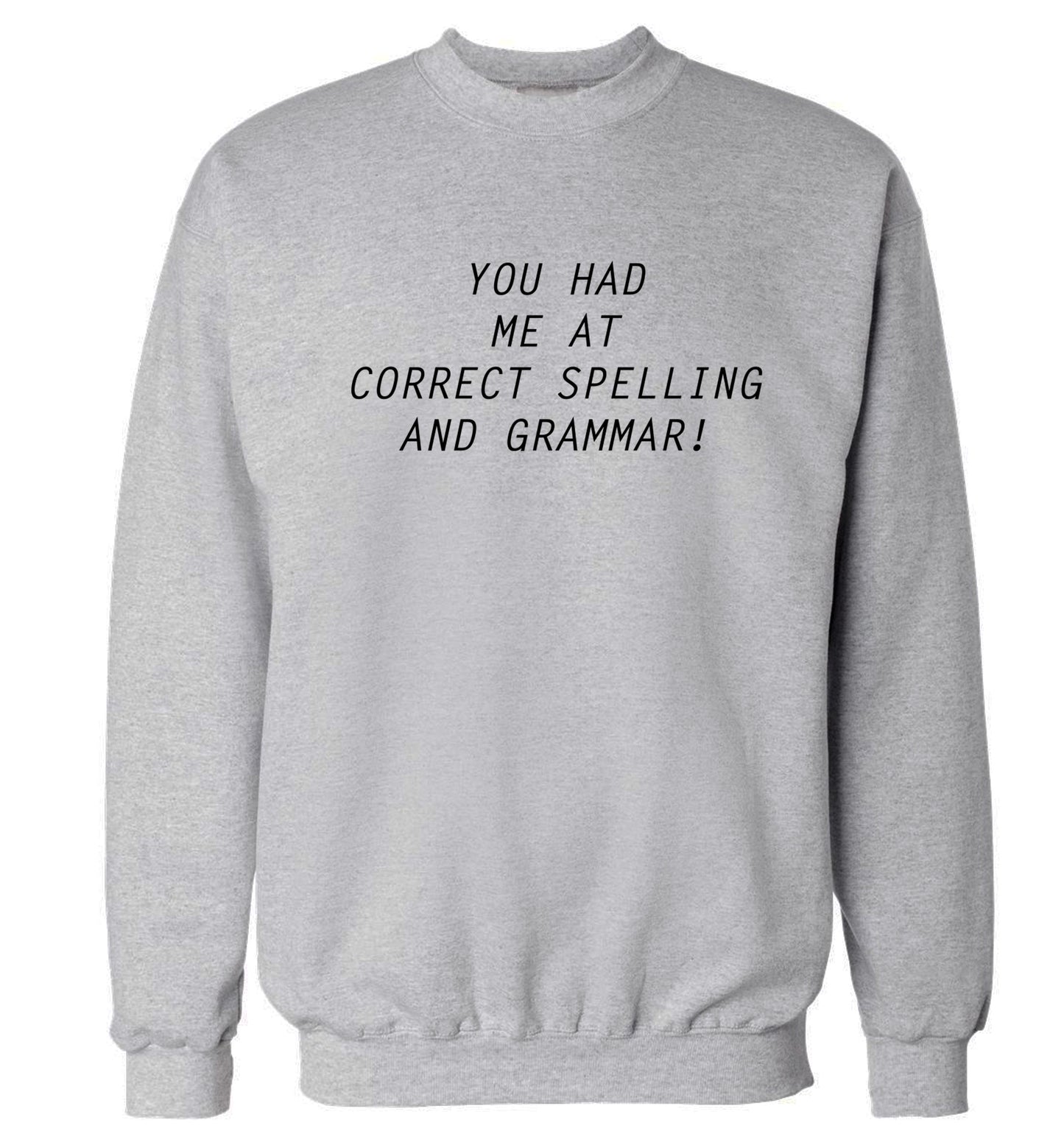 You had me at correct spelling and grammar Adult's unisex grey Sweater 2XL