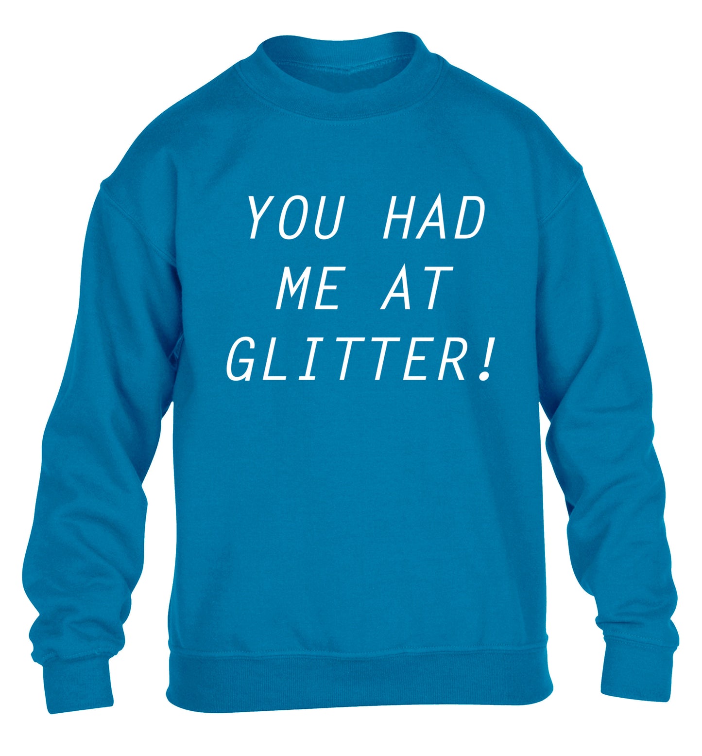 You had me at glitter children's blue sweater 12-14 Years
