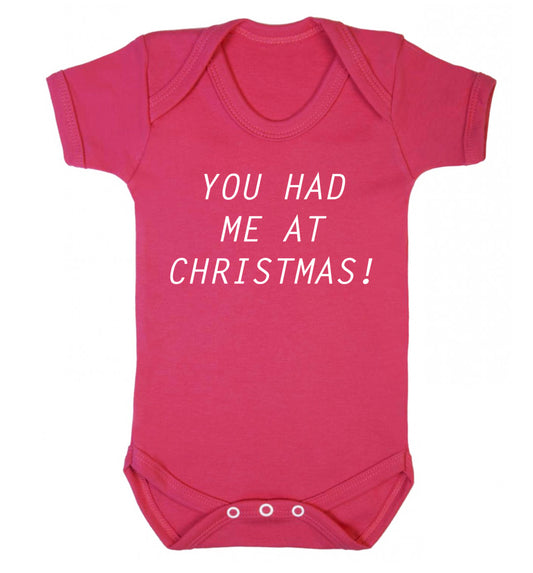 You had me at Christmas Baby Vest dark pink 18-24 months
