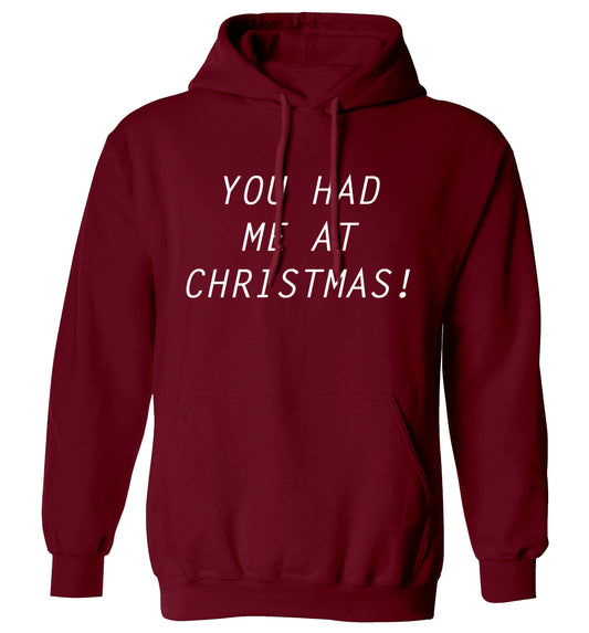 You had me at Christmas adults unisex maroon hoodie 2XL