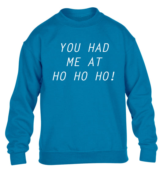 You had me at ho ho ho children's blue sweater 12-14 Years