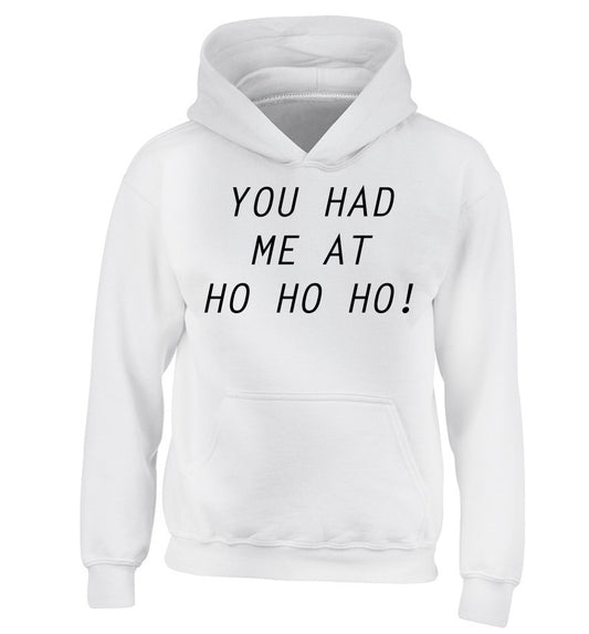 You had me at ho ho ho children's white hoodie 12-14 Years