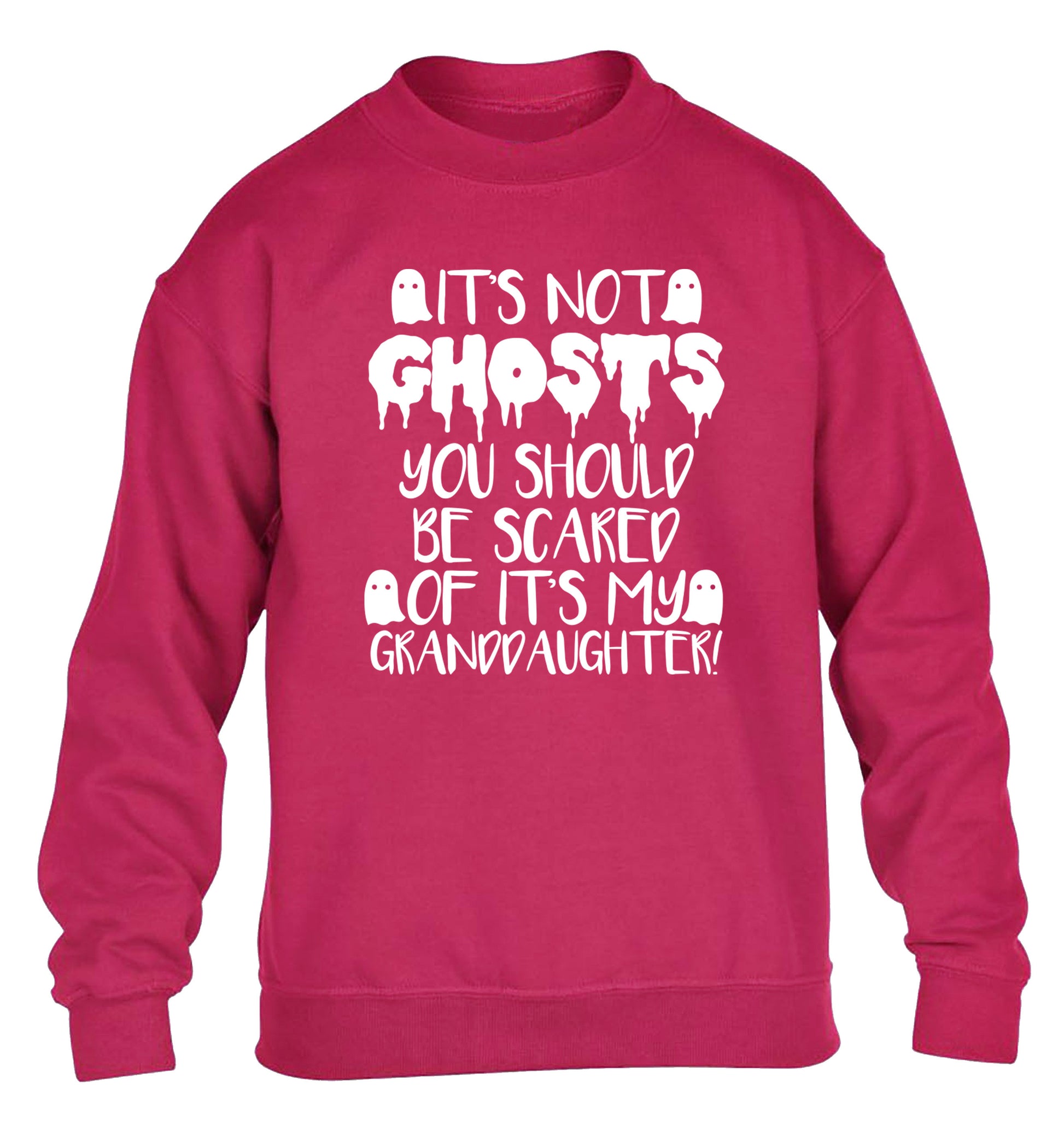 It's not ghosts you should be scared of it's my granddaughter! children's pink sweater 12-14 Years