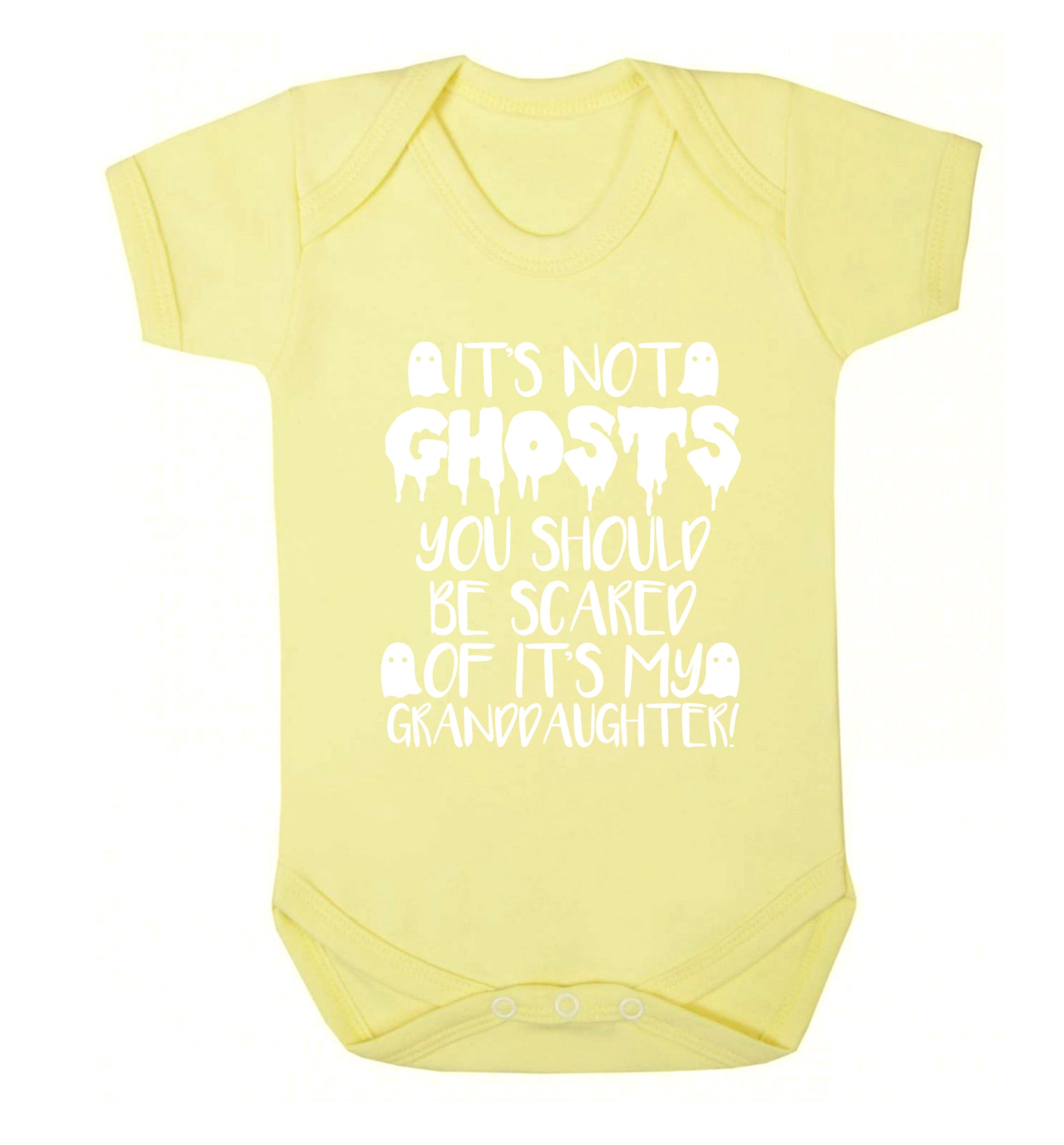 It's not ghosts you should be scared of it's my granddaughter! Baby Vest pale yellow 18-24 months