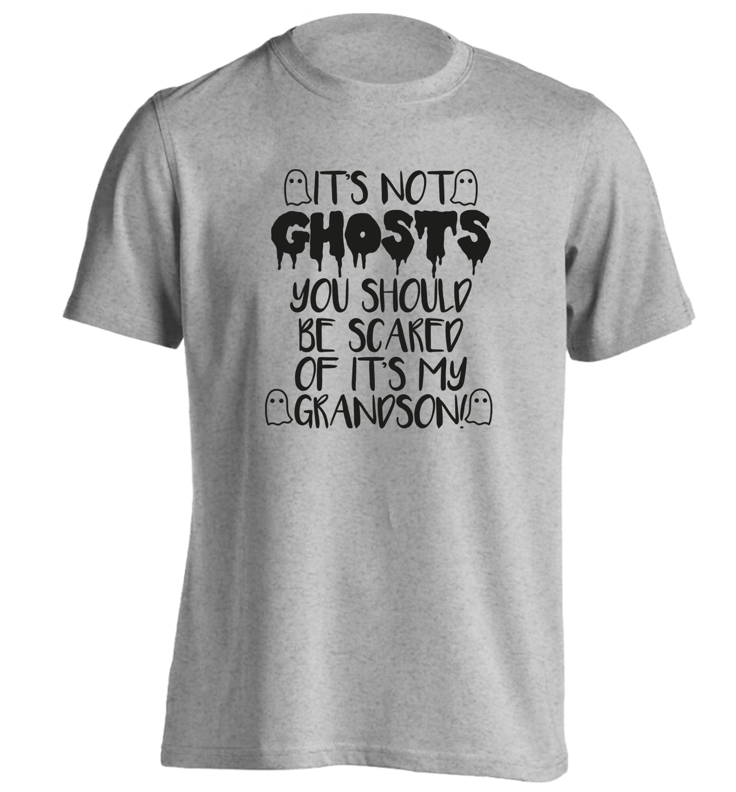It's not ghosts you should be scared of it's my grandson! adults unisex grey Tshirt 2XL