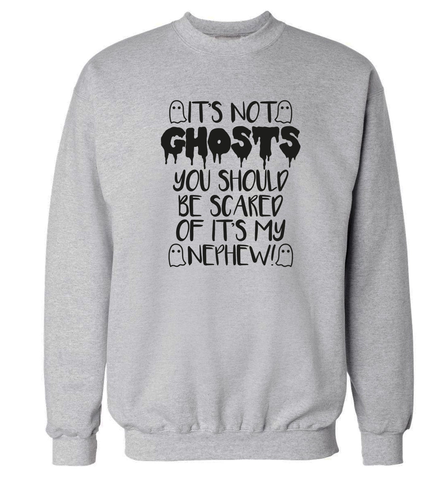 It's not ghosts you should be scared of it's my nephew! Adult's unisex grey Sweater 2XL