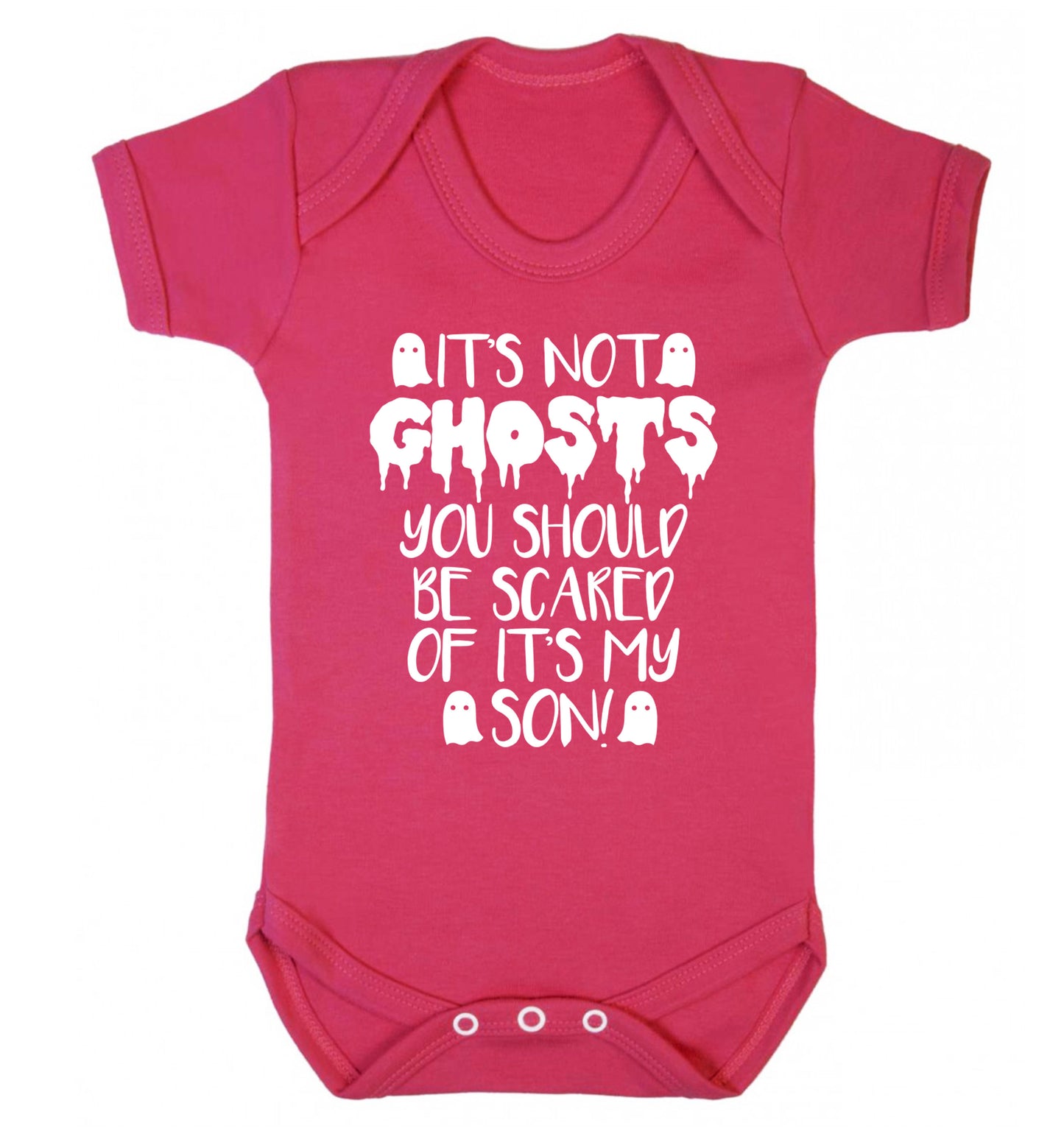 It's not ghosts you should be scared of it's my son! Baby Vest dark pink 18-24 months