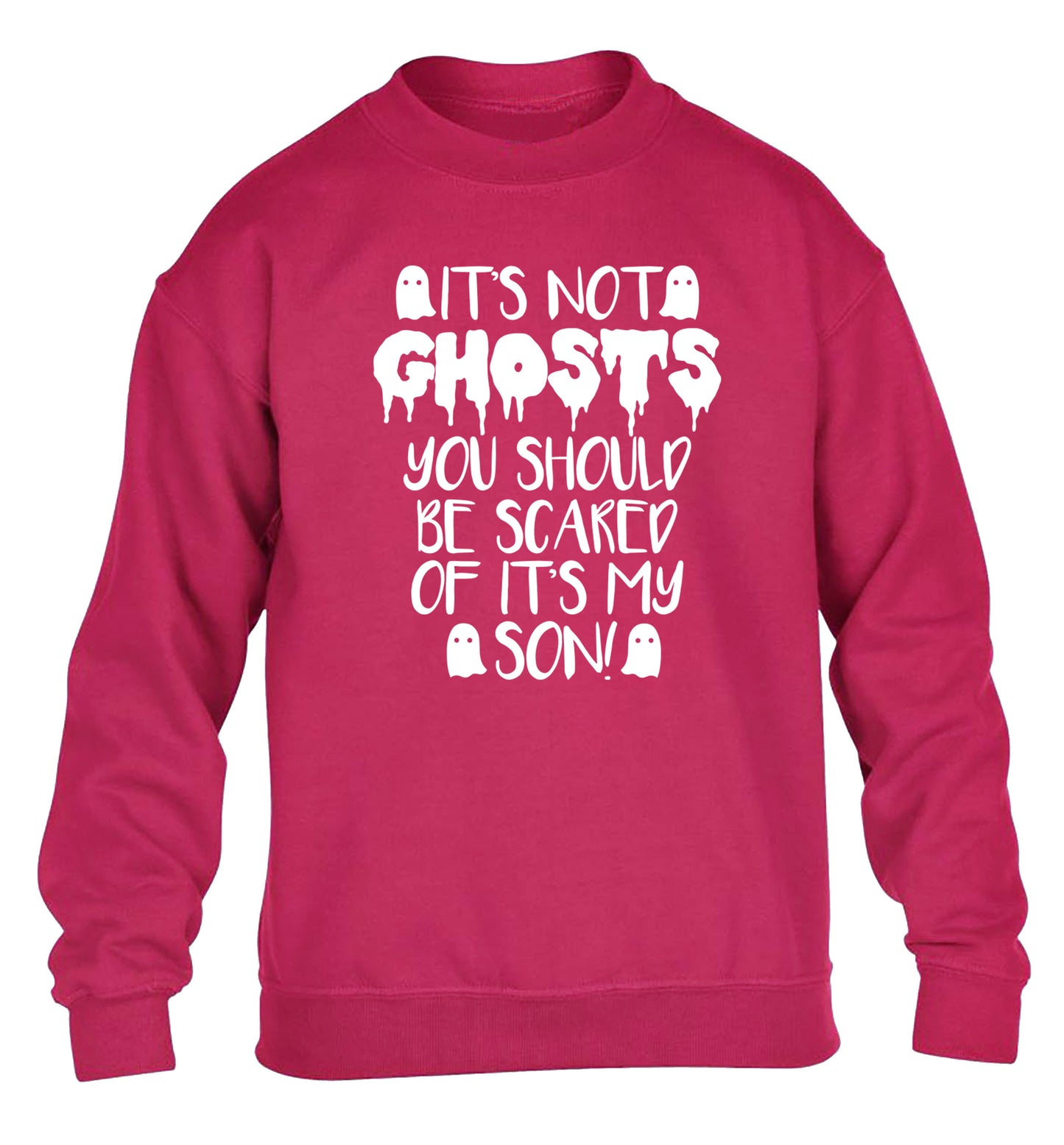 It's not ghosts you should be scared of it's my son! children's pink sweater 12-14 Years