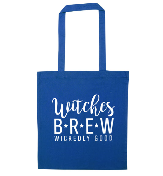 Witches Brew wickedly good blue tote bag
