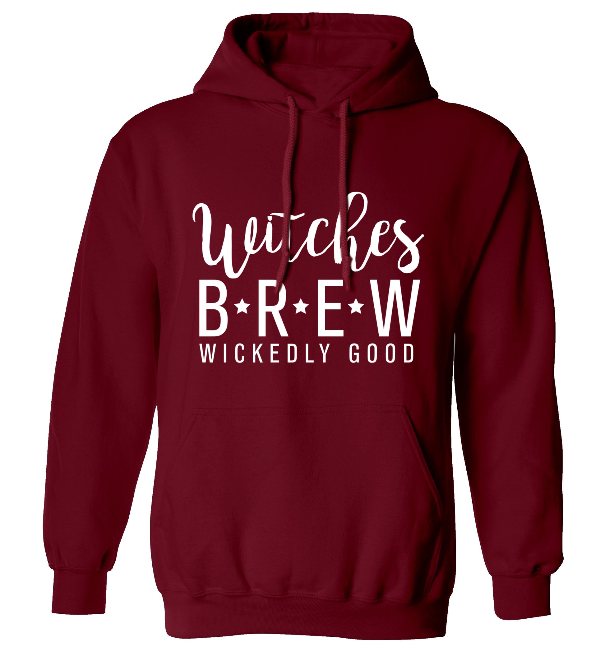 Witches Brew wickedly good adults unisex maroon hoodie 2XL