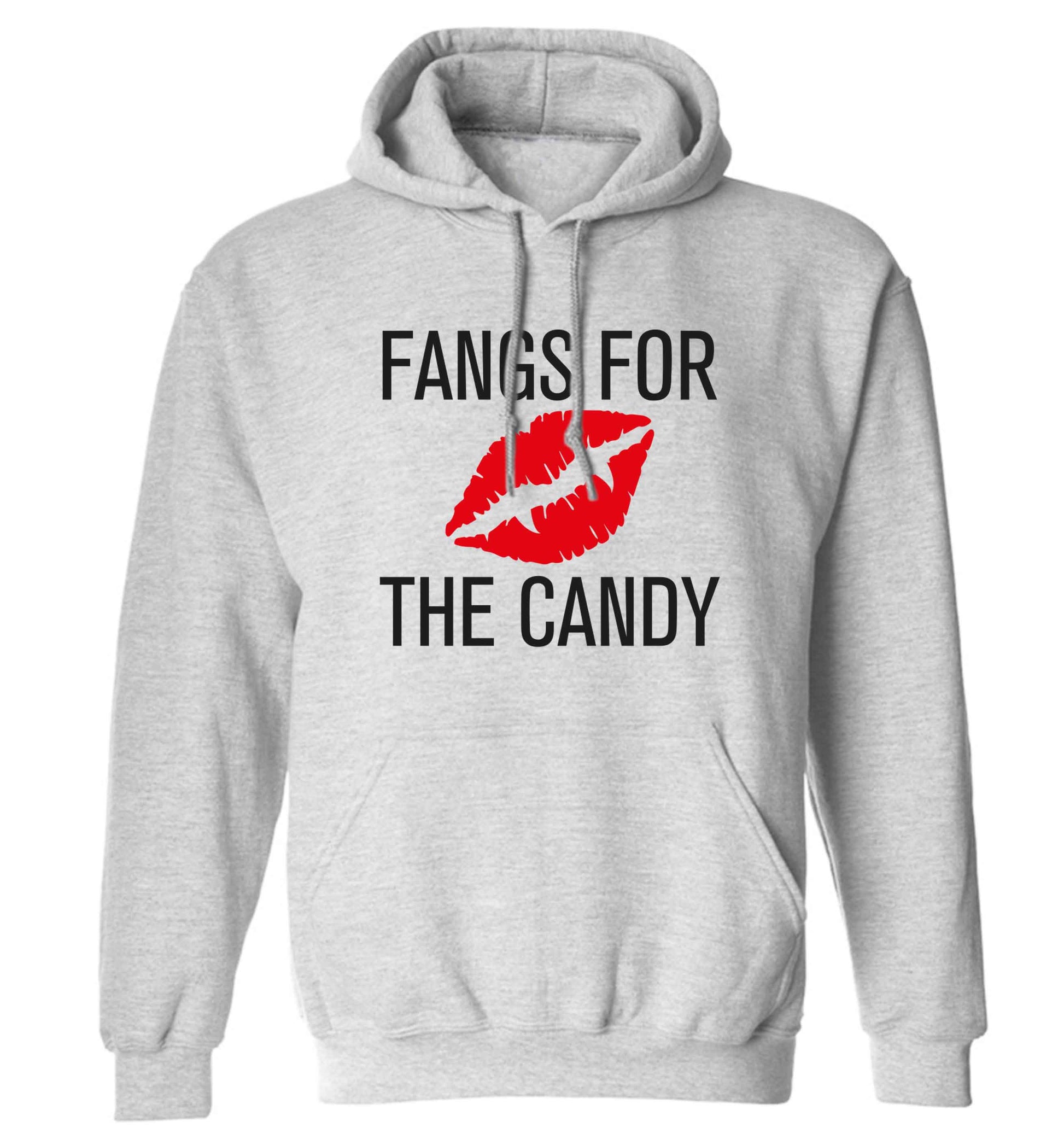 Fangs for the candy adults unisex grey hoodie 2XL