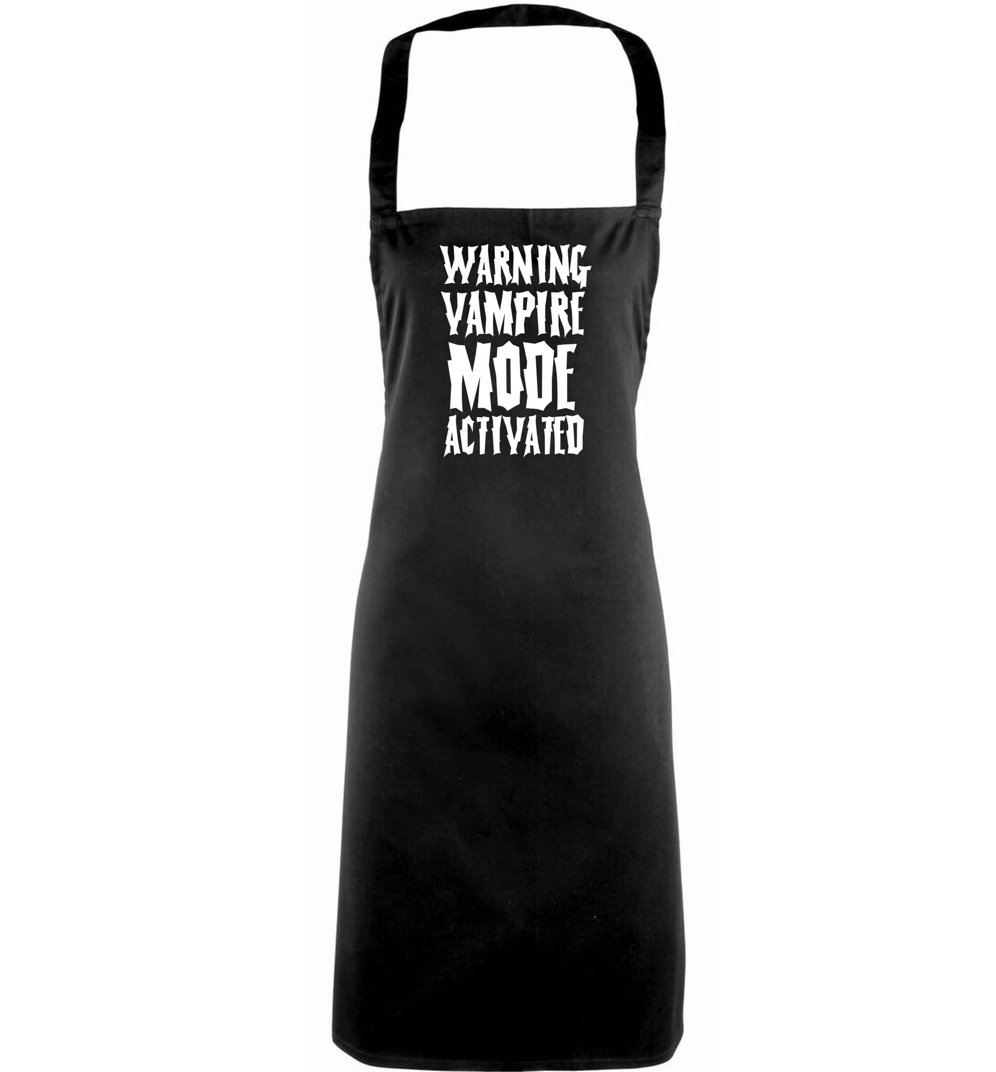Warning vampire mode activated adults black apron