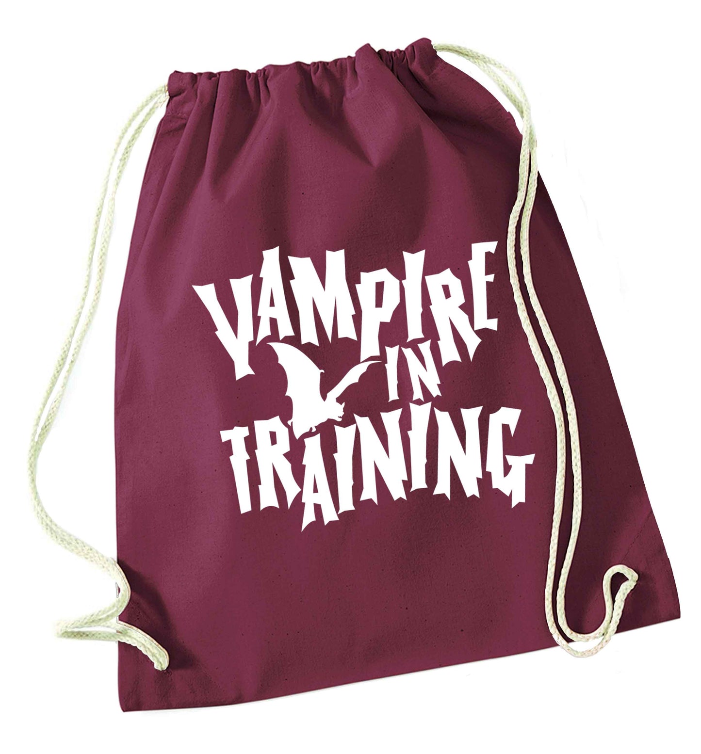 Vampire in training maroon drawstring bag