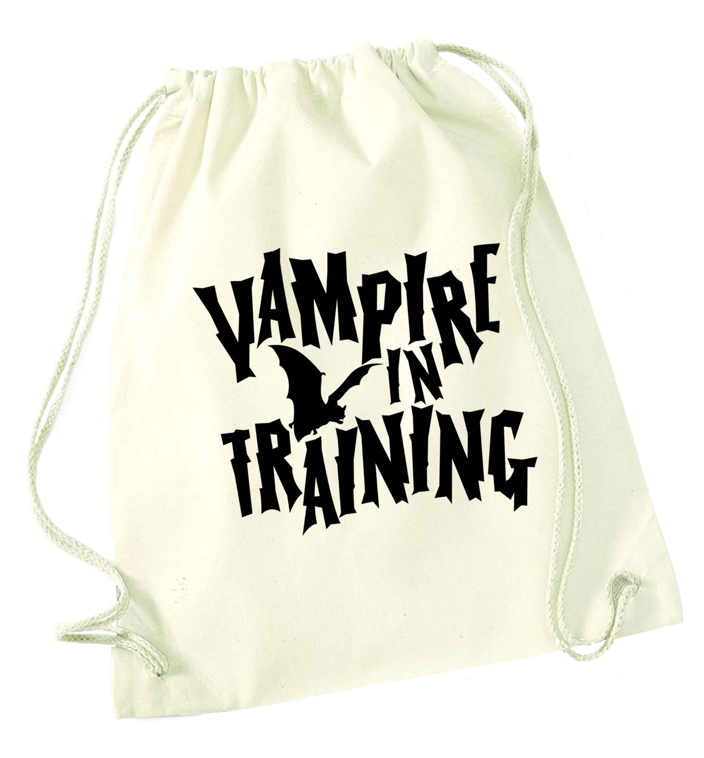 Vampire in training natural drawstring bag