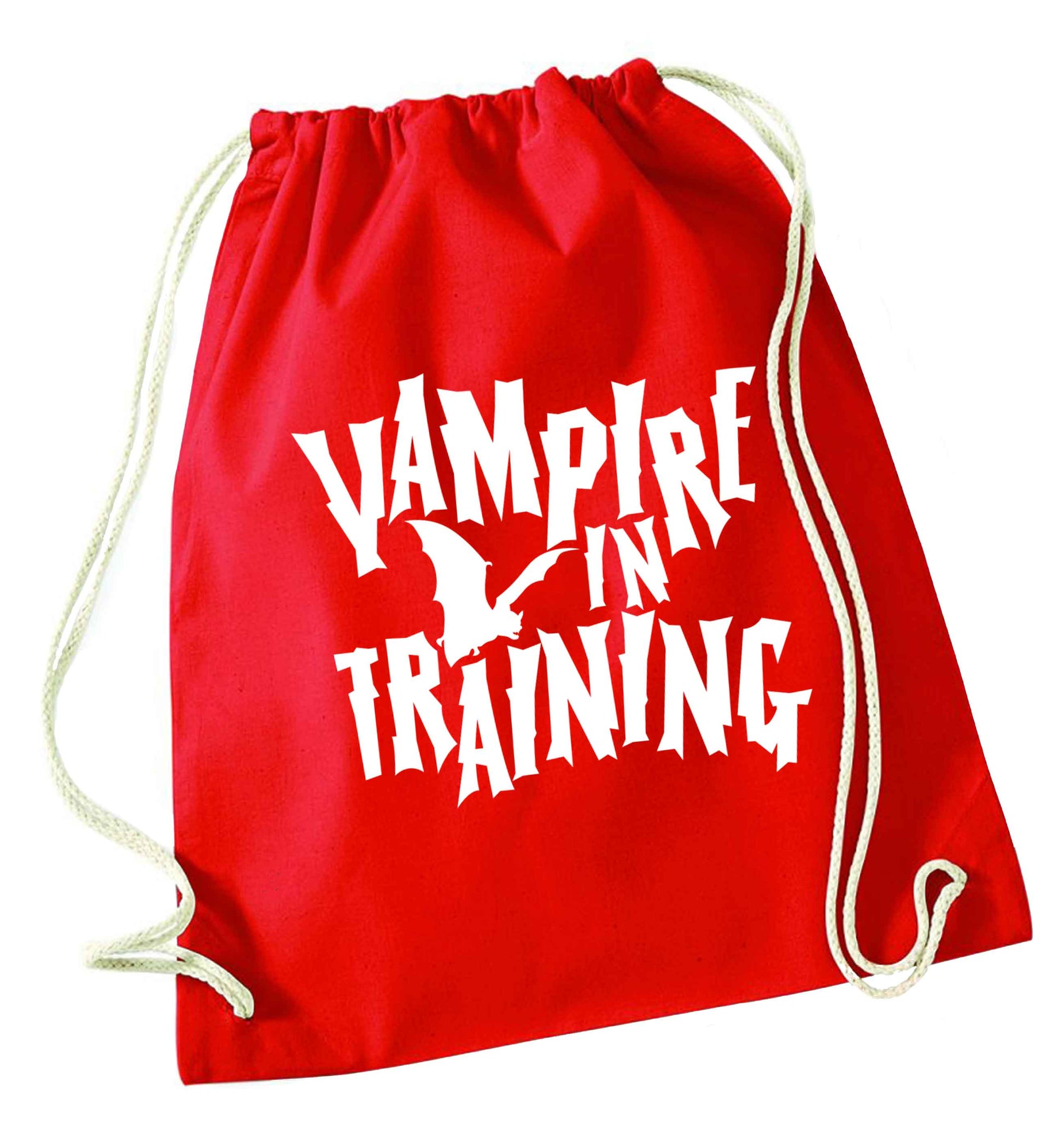 Vampire in training red drawstring bag 