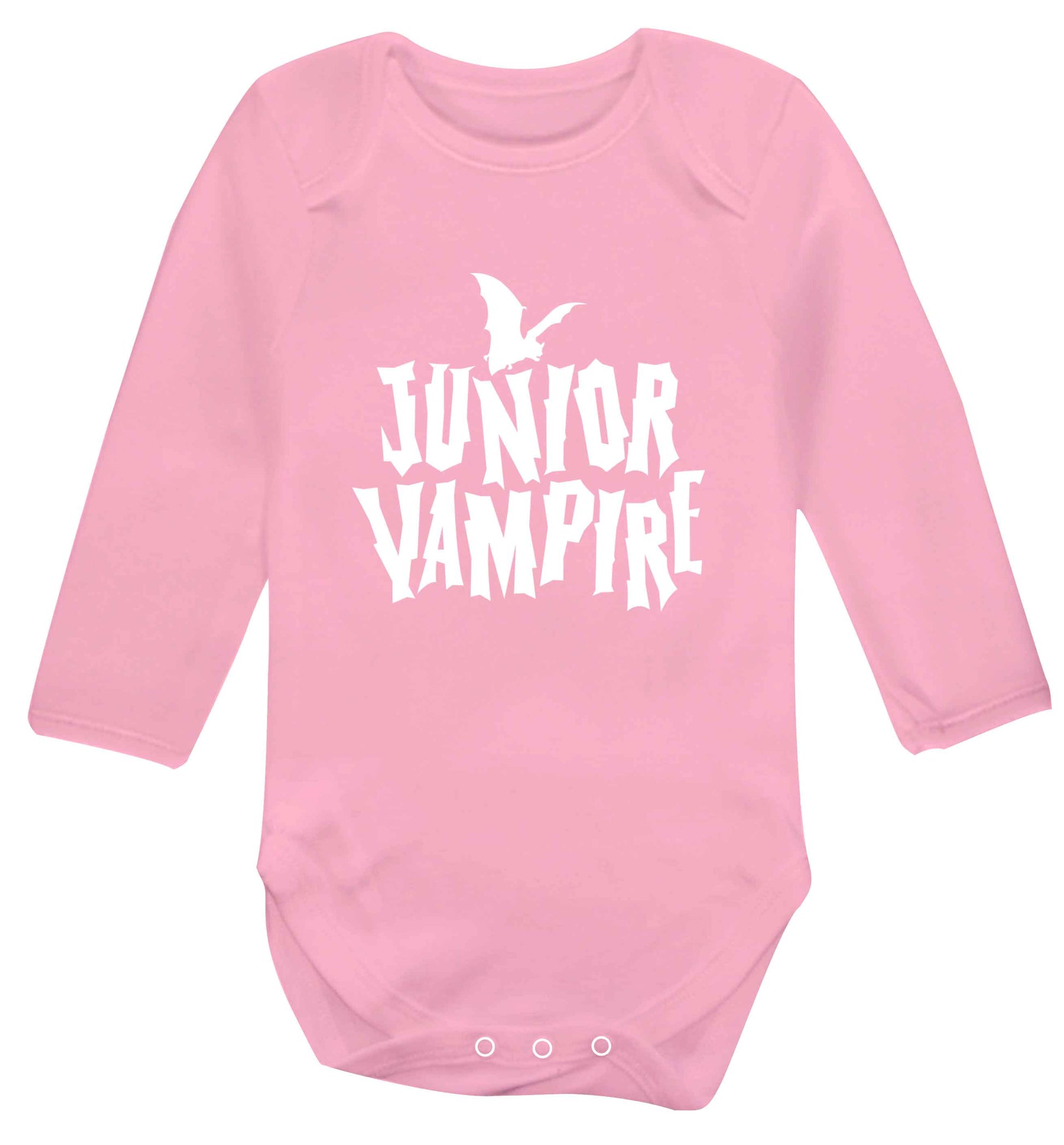 Junior vampire baby vest long sleeved pale pink 6-12 months