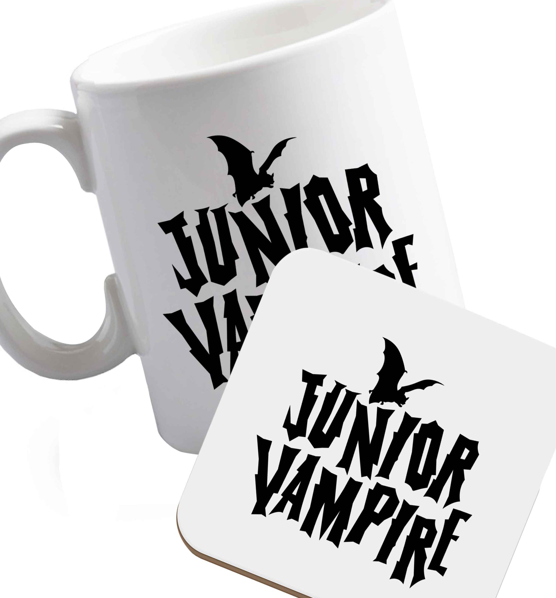 10 oz Favourite Type Pan Pancake ceramic mug and coaster set right handed