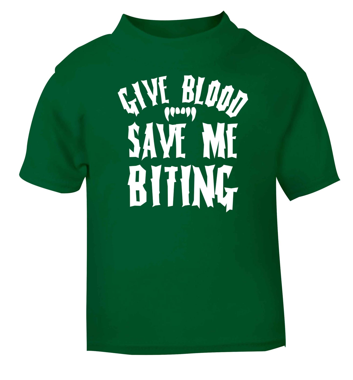 Give blood save me biting green baby toddler Tshirt 2 Years
