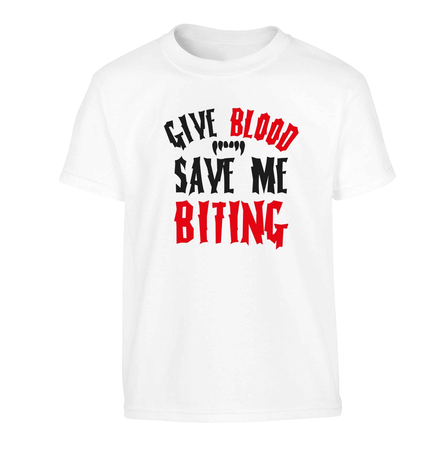 Give blood save me biting Children's white Tshirt 12-13 Years