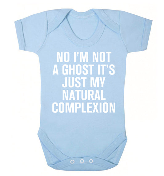 No I'm not a ghost it's just my natural complexion Baby Vest pale blue 18-24 months