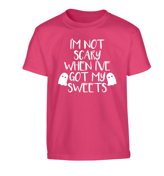 I'm not scary when I've got my sweets Children's pink Tshirt 12-14 Years