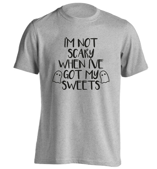 I'm not scary when I've got my sweets adults unisex grey Tshirt 2XL
