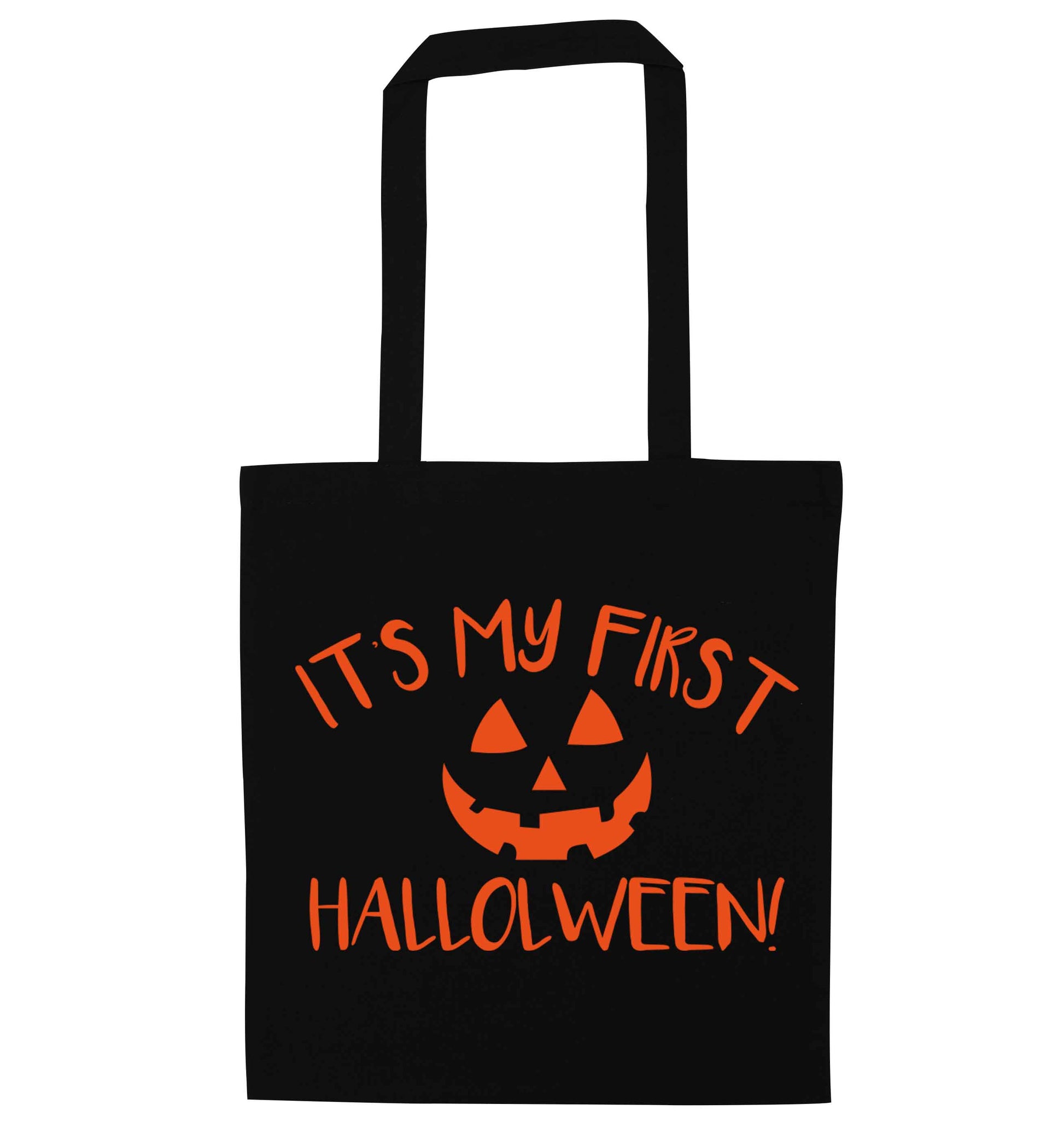 My 1st Halloween Pumpkin black tote bag