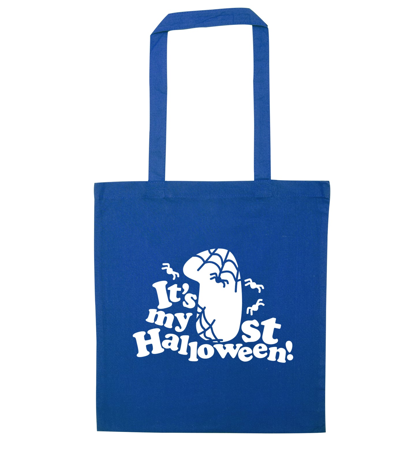 1st Halloween blue tote bag