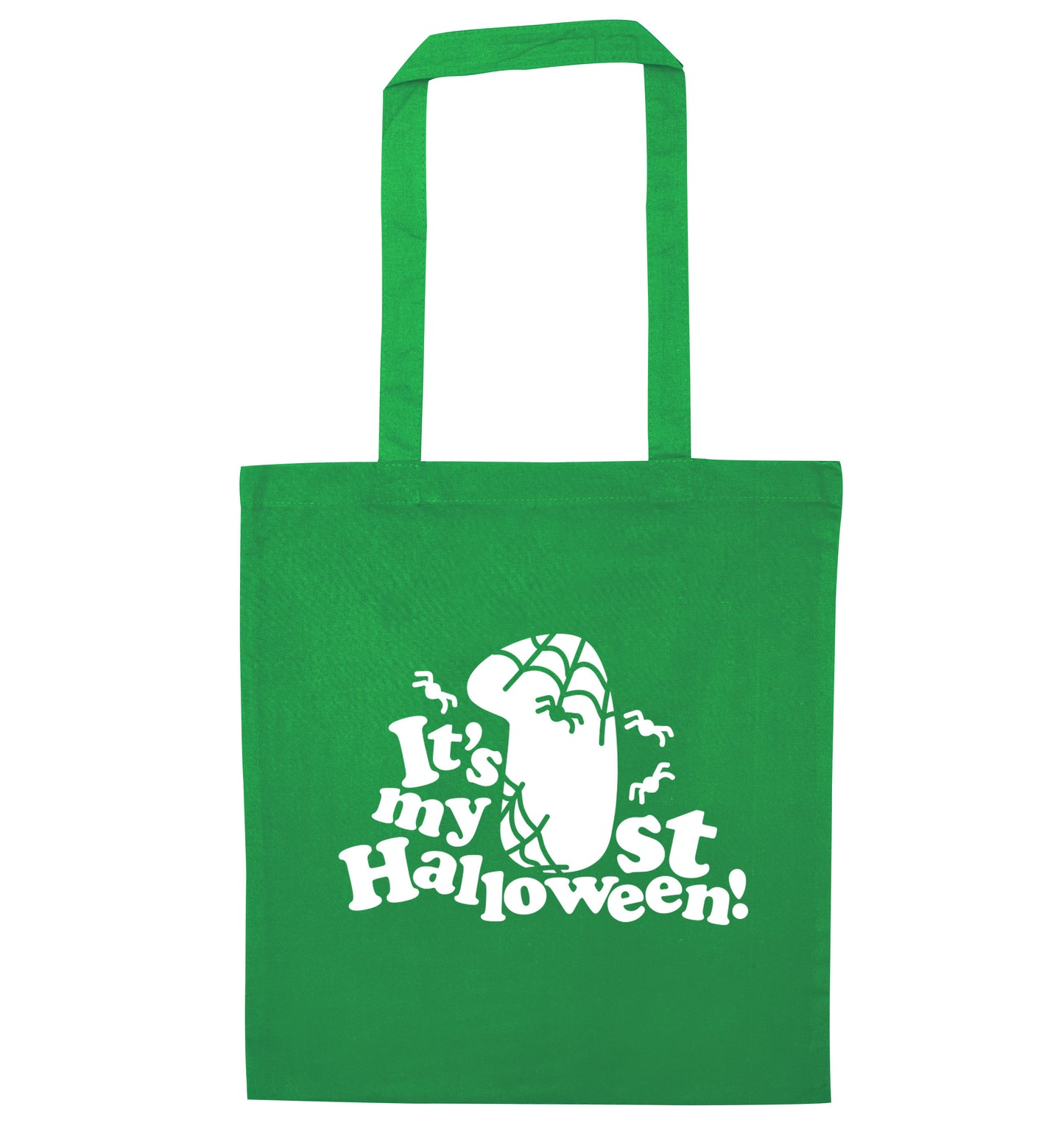 1st Halloween green tote bag